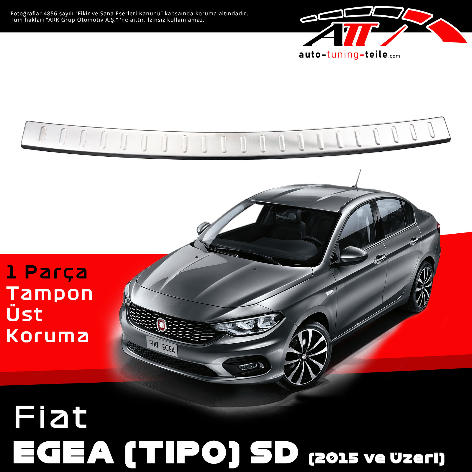 ARKA TAMPON ÜSTÜ FIAT EGEA TIPO SEDAN 2015 CHROM