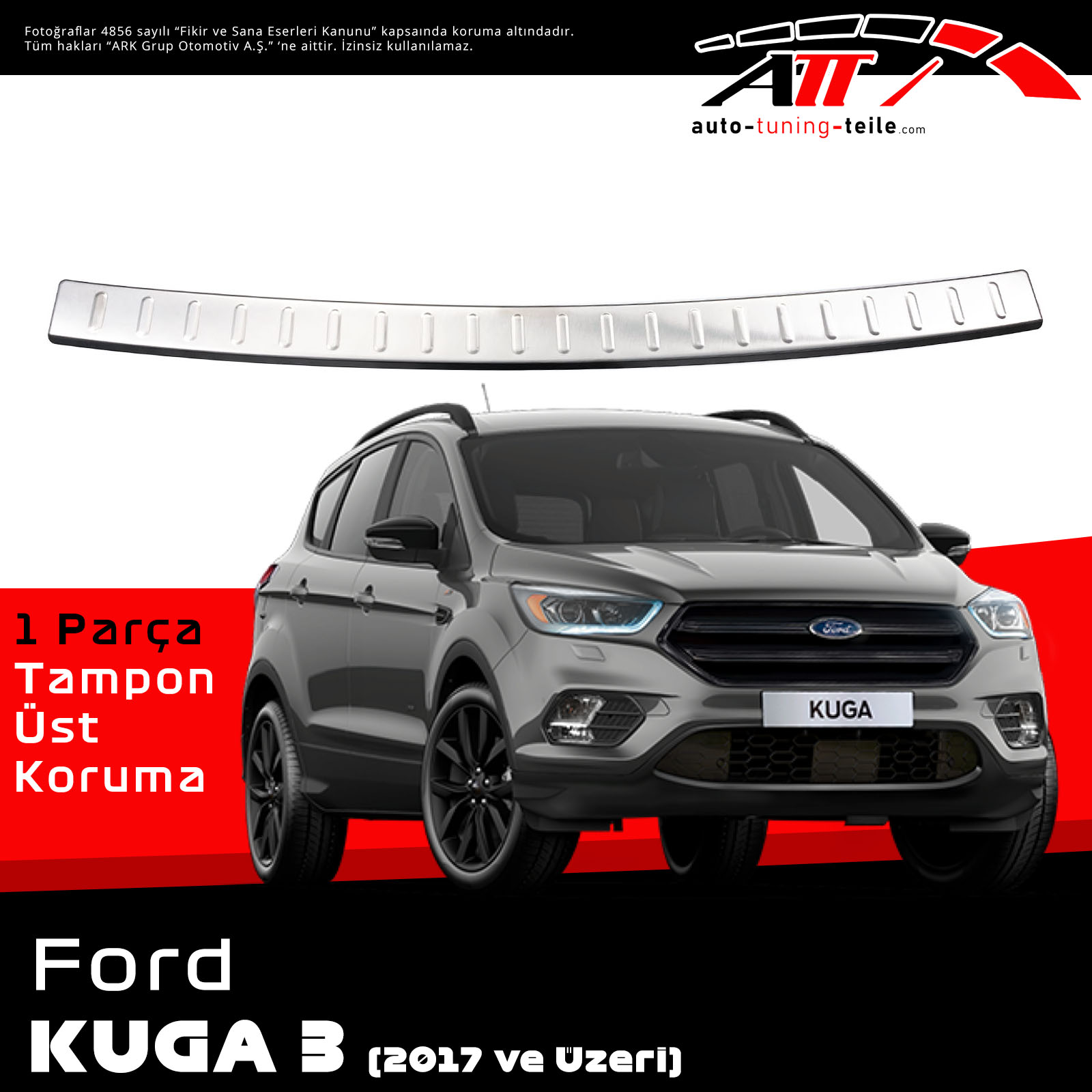 ARKA TAMPON ÜSTÜ FORD KUGA 3 2017 CHROM