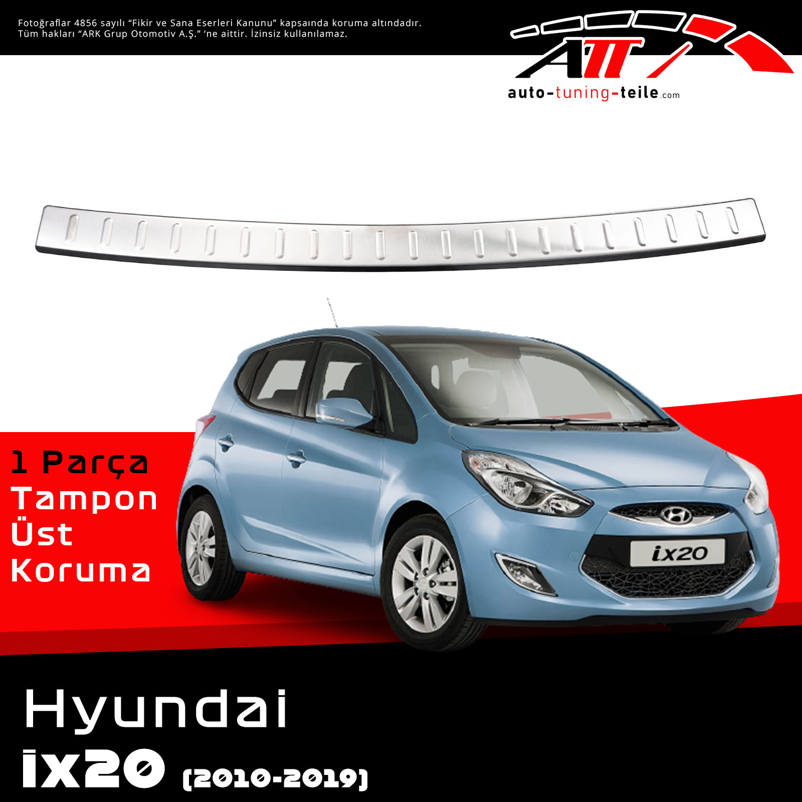 ARKA TAMPON ÜSTÜ HYUNDAI iX 20 2010-2019 CHROM