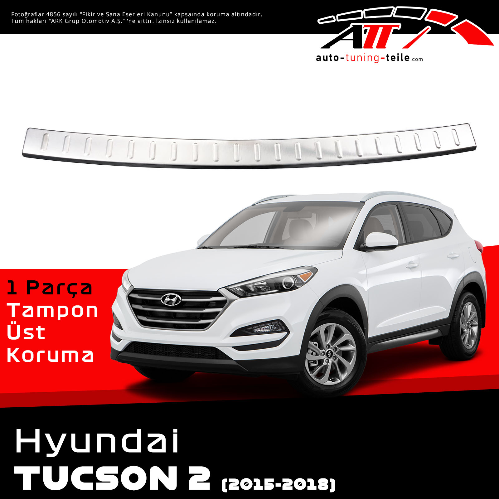 ARKA TAMPON ÜSTÜ HYUNDAI TUCSON 2 2015-2018 CHROM