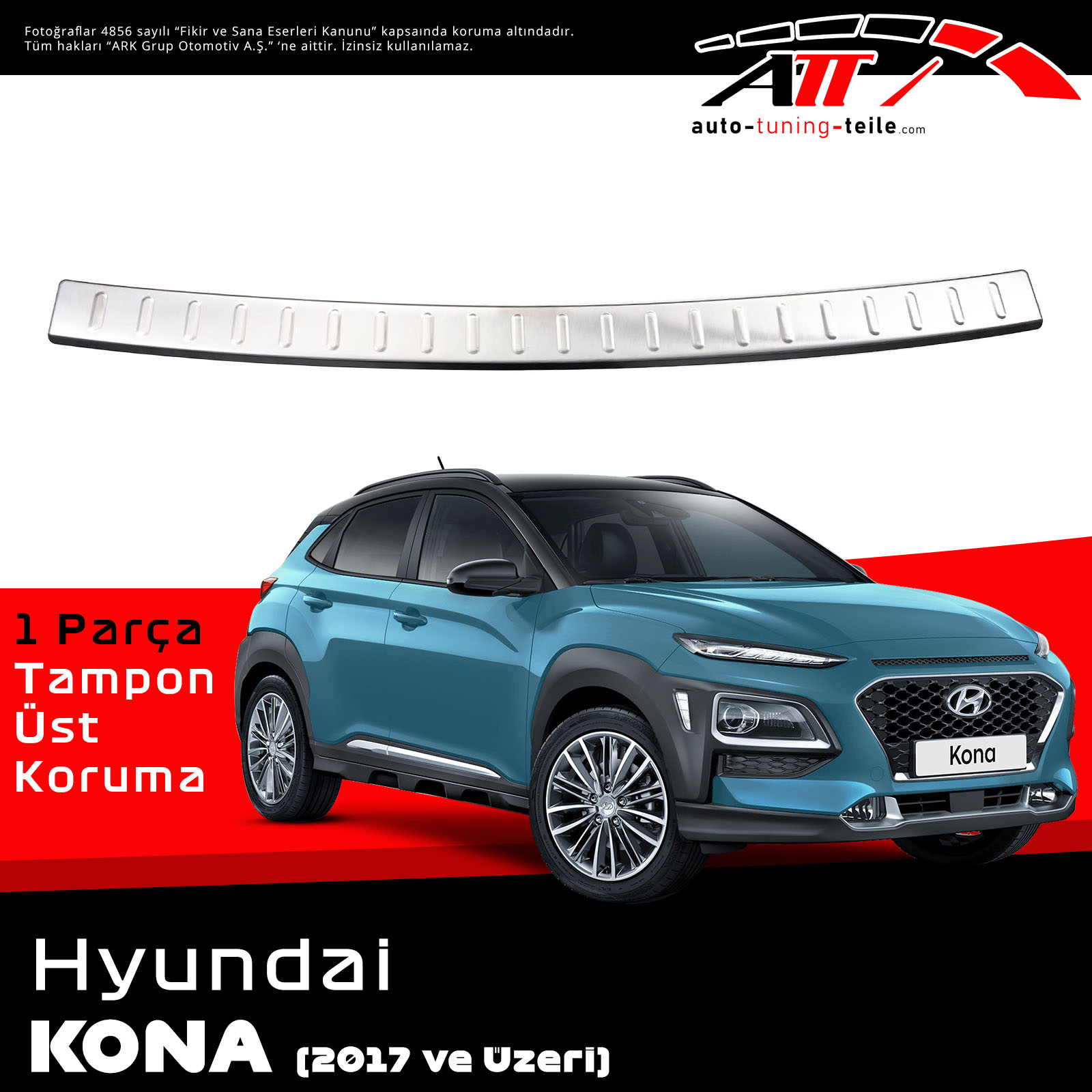 ARKA TAMPON ÜSTÜ HYUNDAI KONA 2017 CHROM