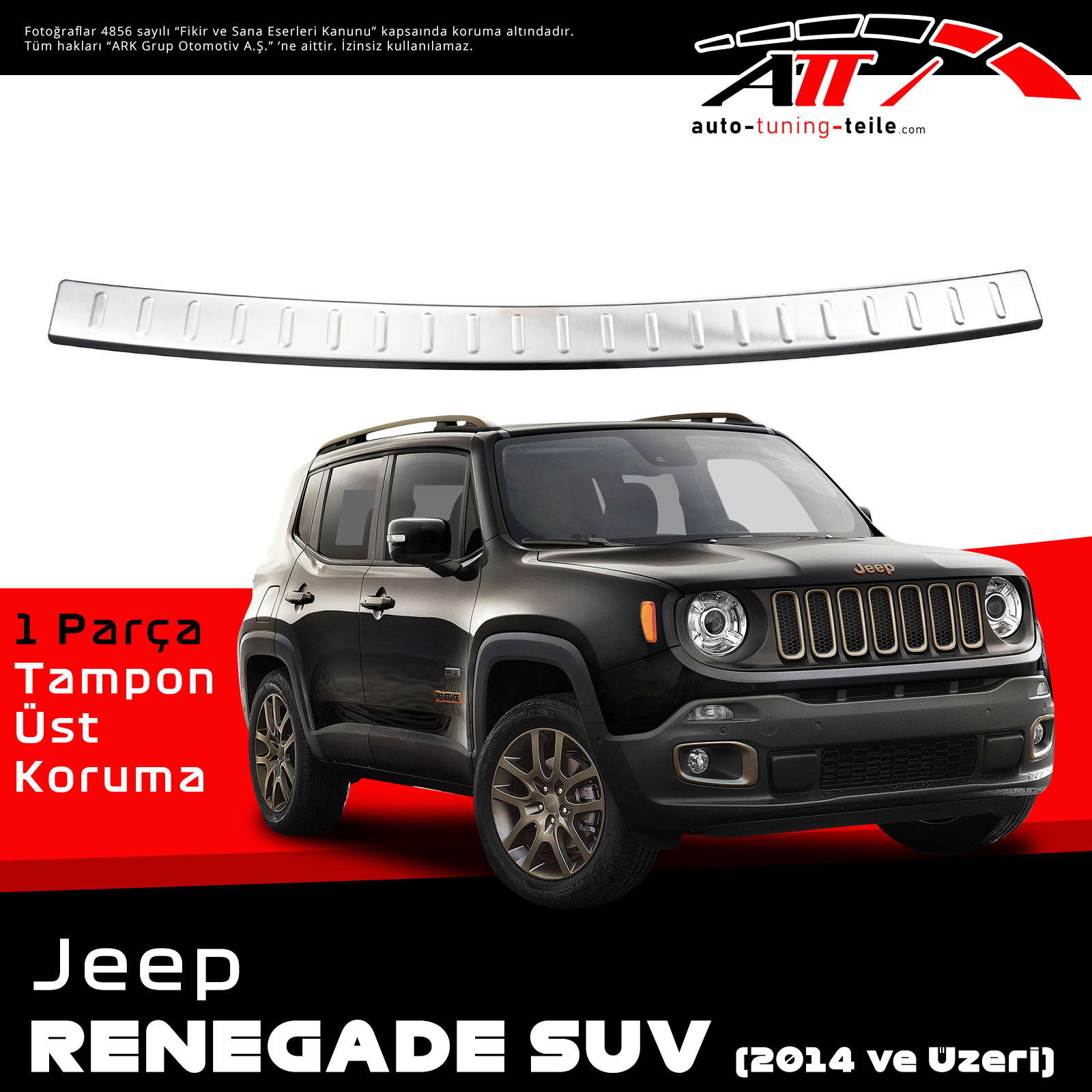 ARKA TAMPON ÜSTÜ JEEP RENEGADE SUV 2014 CHROM