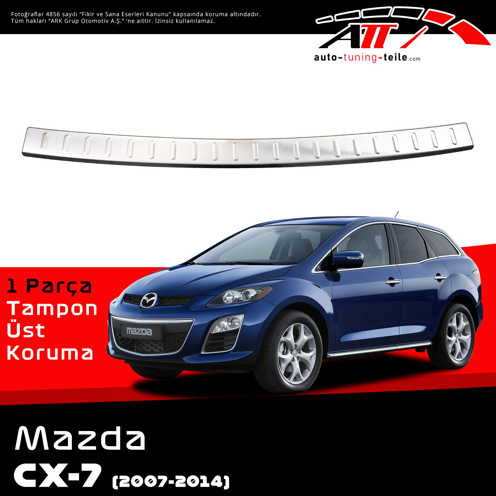 ARKA TAMPON ÜSTÜ MAZDA CX 7 2007-2014 CHROM