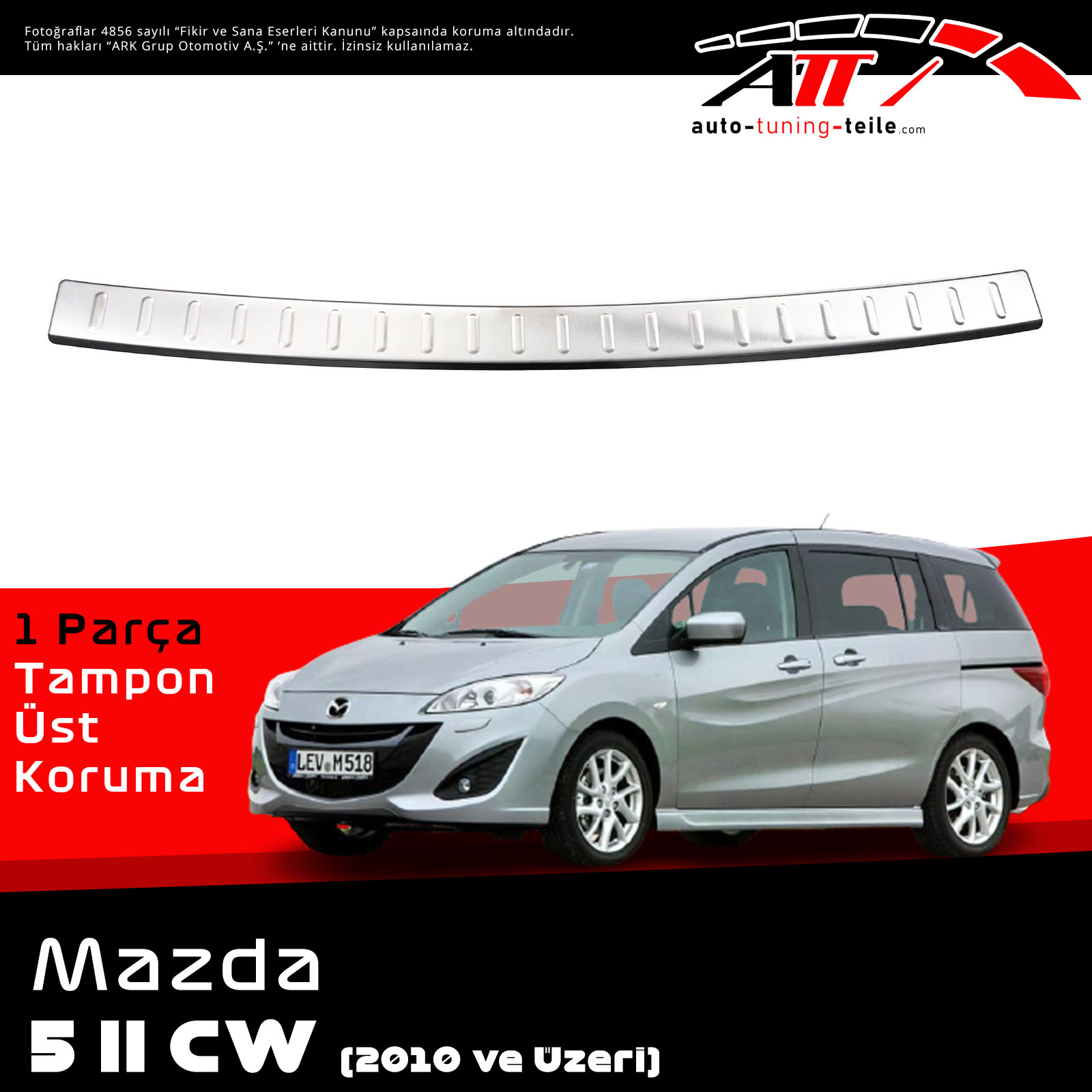 ARKA TAMPON ÜSTÜ MAZDA 5 II CW 2010 CHROM