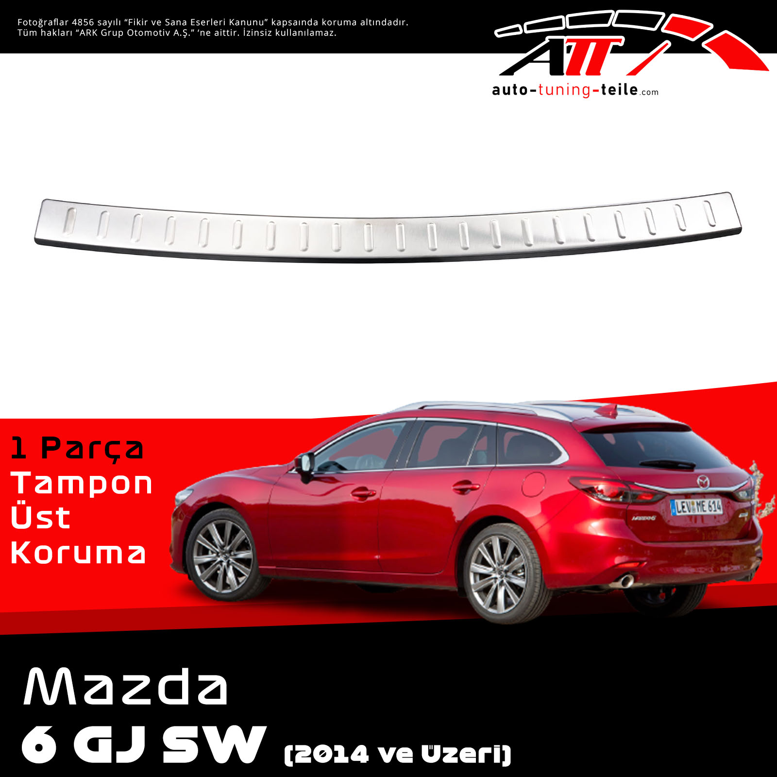 ARKA TAMPON ÜSTÜ MAZDA 6 SW 2014 CHROM