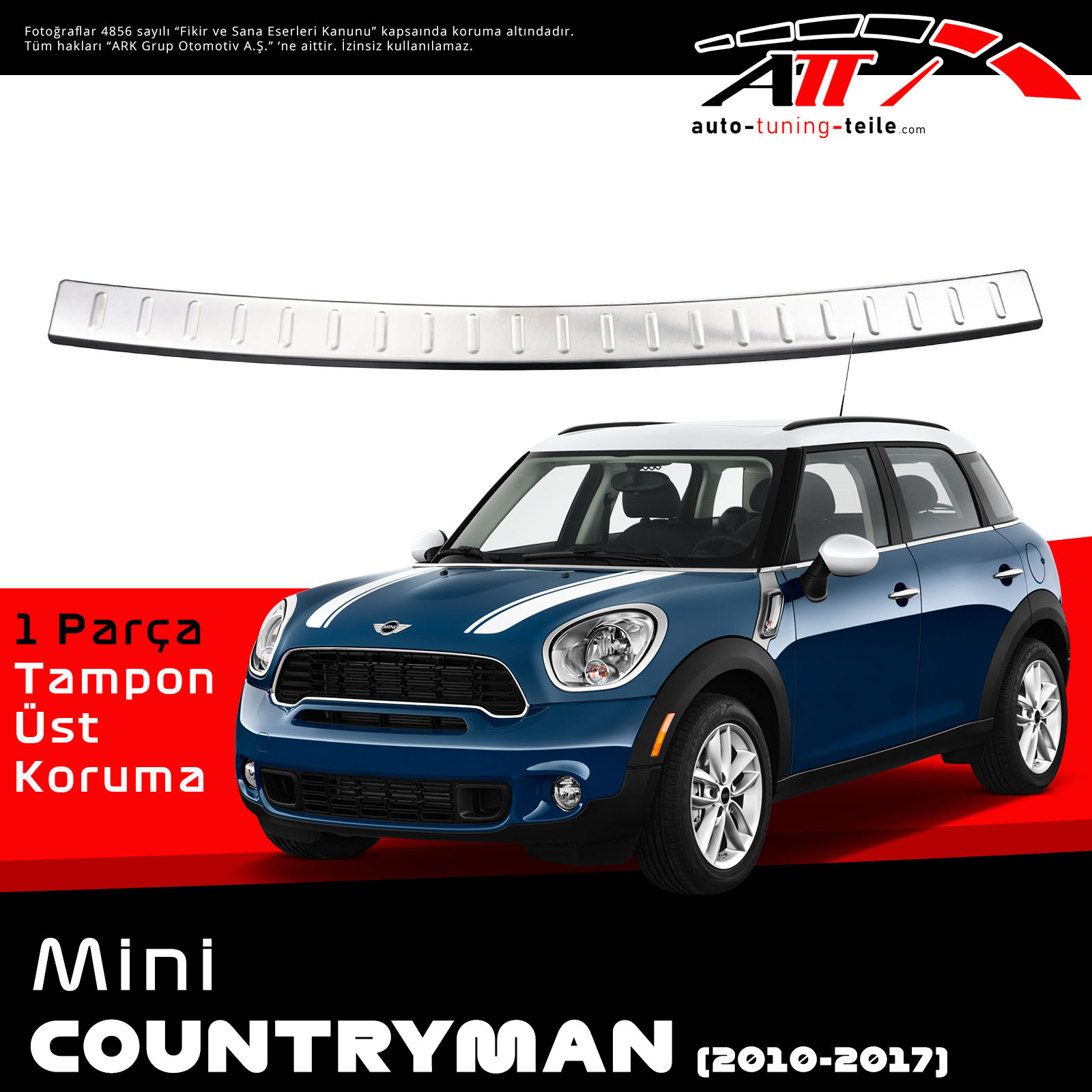 ARKA TAMPON ÜSTÜ MINI COUNTRYMAN R60 2010-2017 CHROM