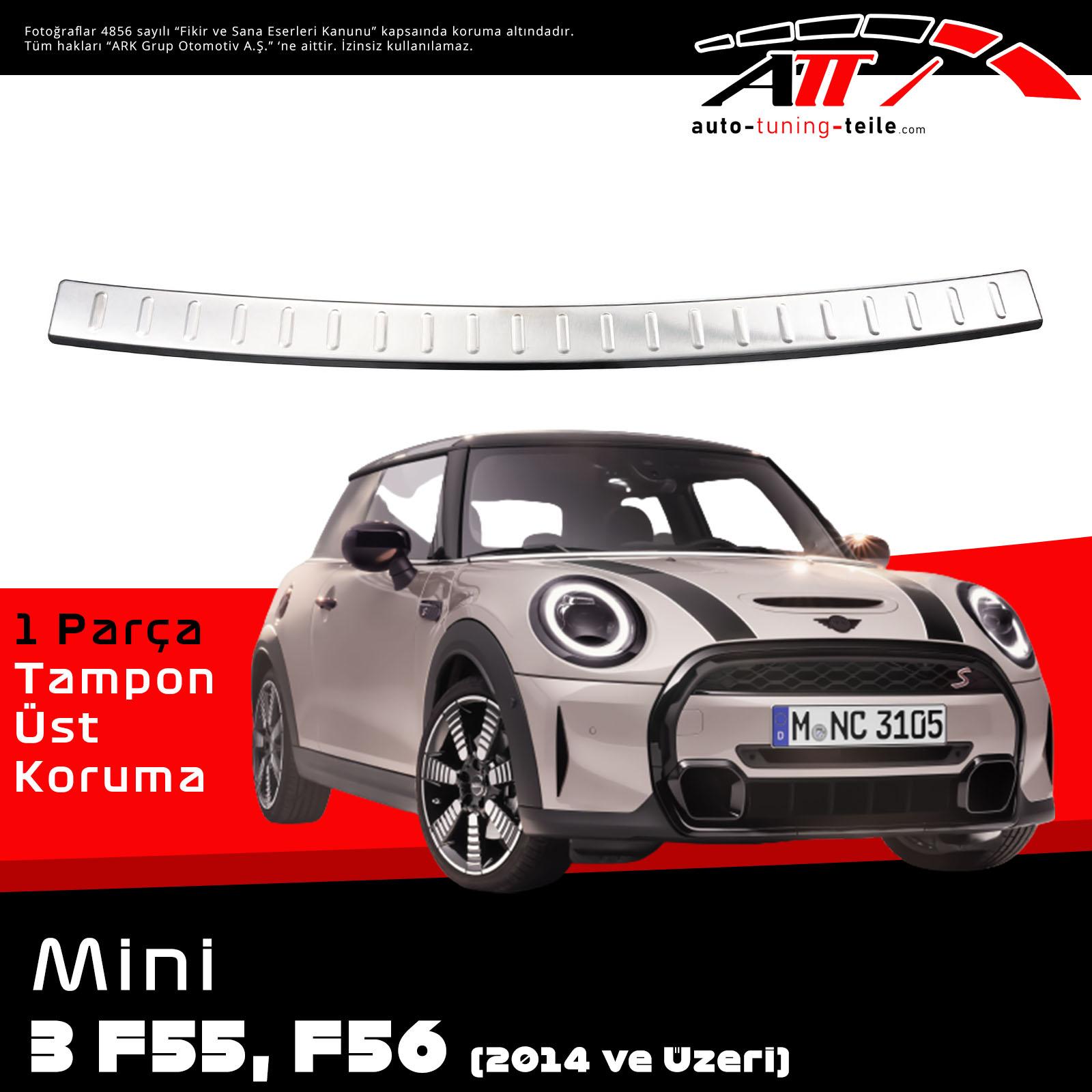 ARKA TAMPON ÜSTÜ MINI F56 - F55 ab 2014 CHROM