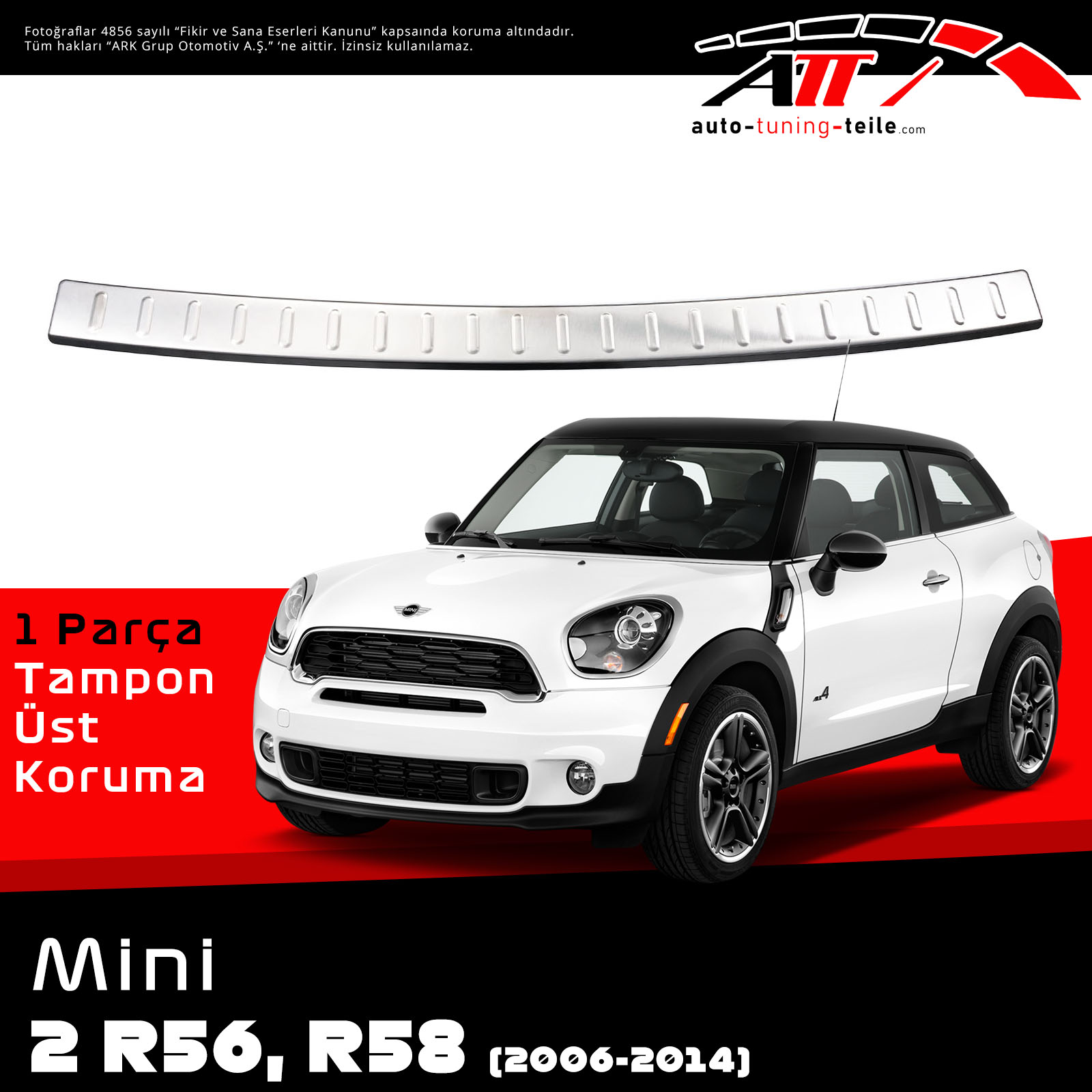 ARKA TAMPON ÜSTÜ MINI 2 R56 - R58 2006-2014 CHROM