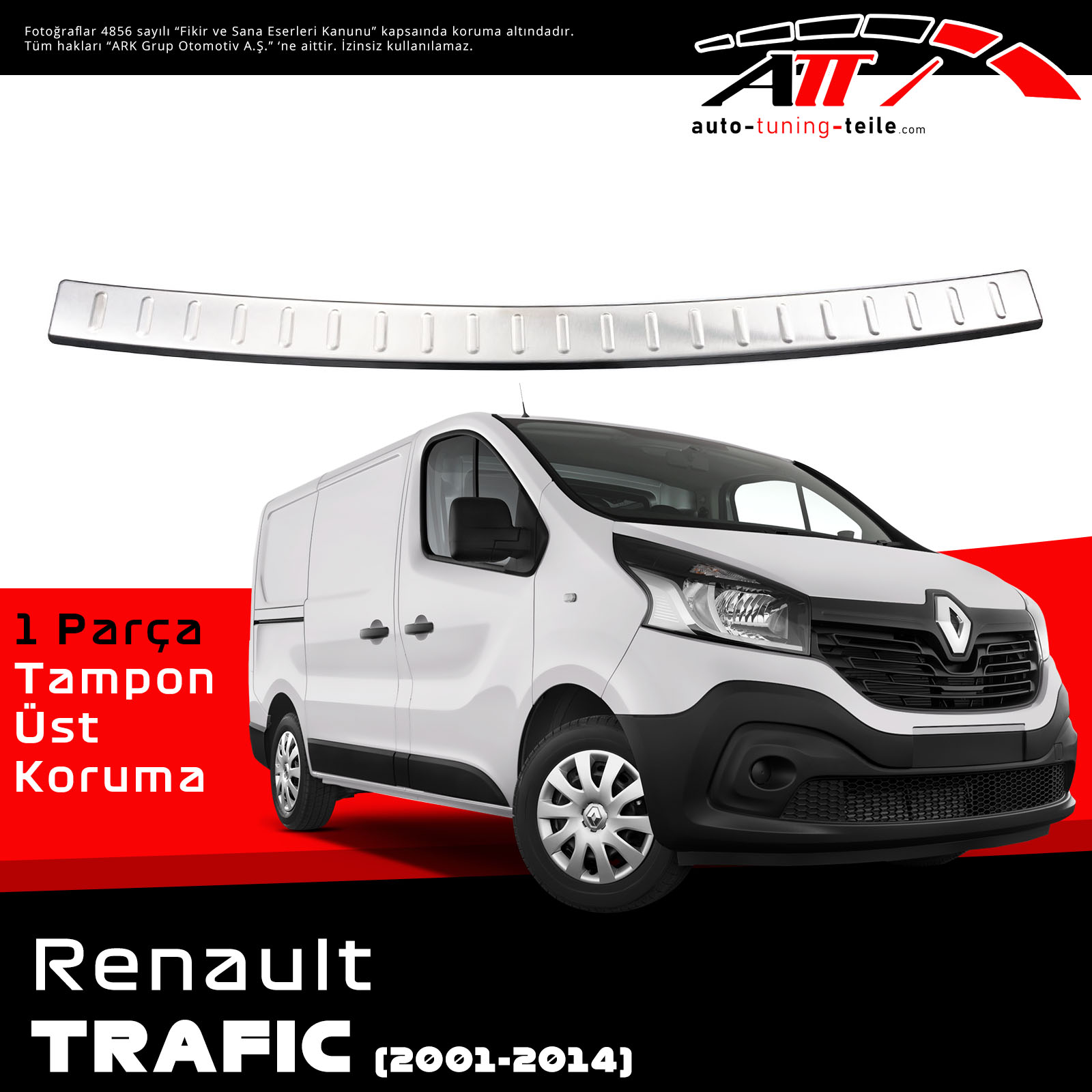 ARKA TAMPON ÜSTÜ RENAULT TRAFIC 2001-2014 CHROM