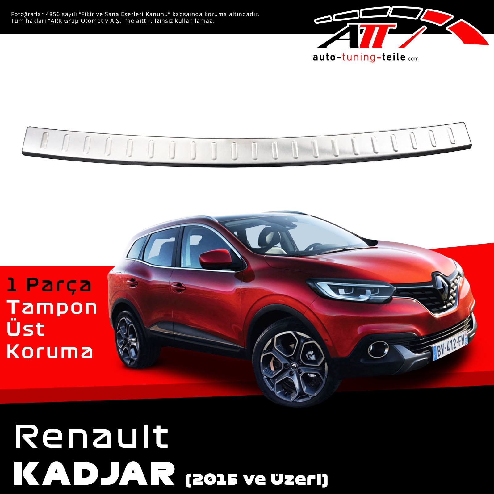 ARKA TAMPON ÜSTÜ RENAULT KADJAR 2015-2018 CHROM