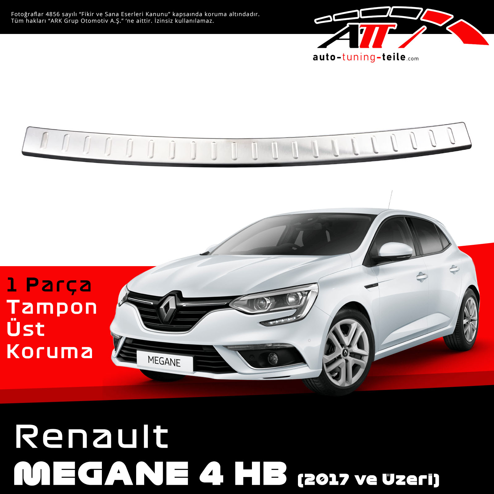 ARKA TAMPON ÜSTÜ RENAULT MEGANE 4 HB 2017 CHROM