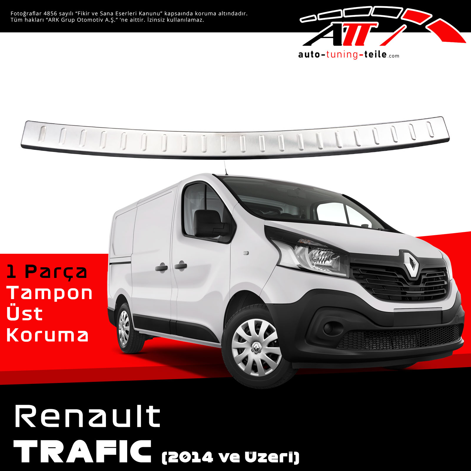 ARKA TAMPON ÜSTÜ RENAULT TRAFIC II 2014 CHROM