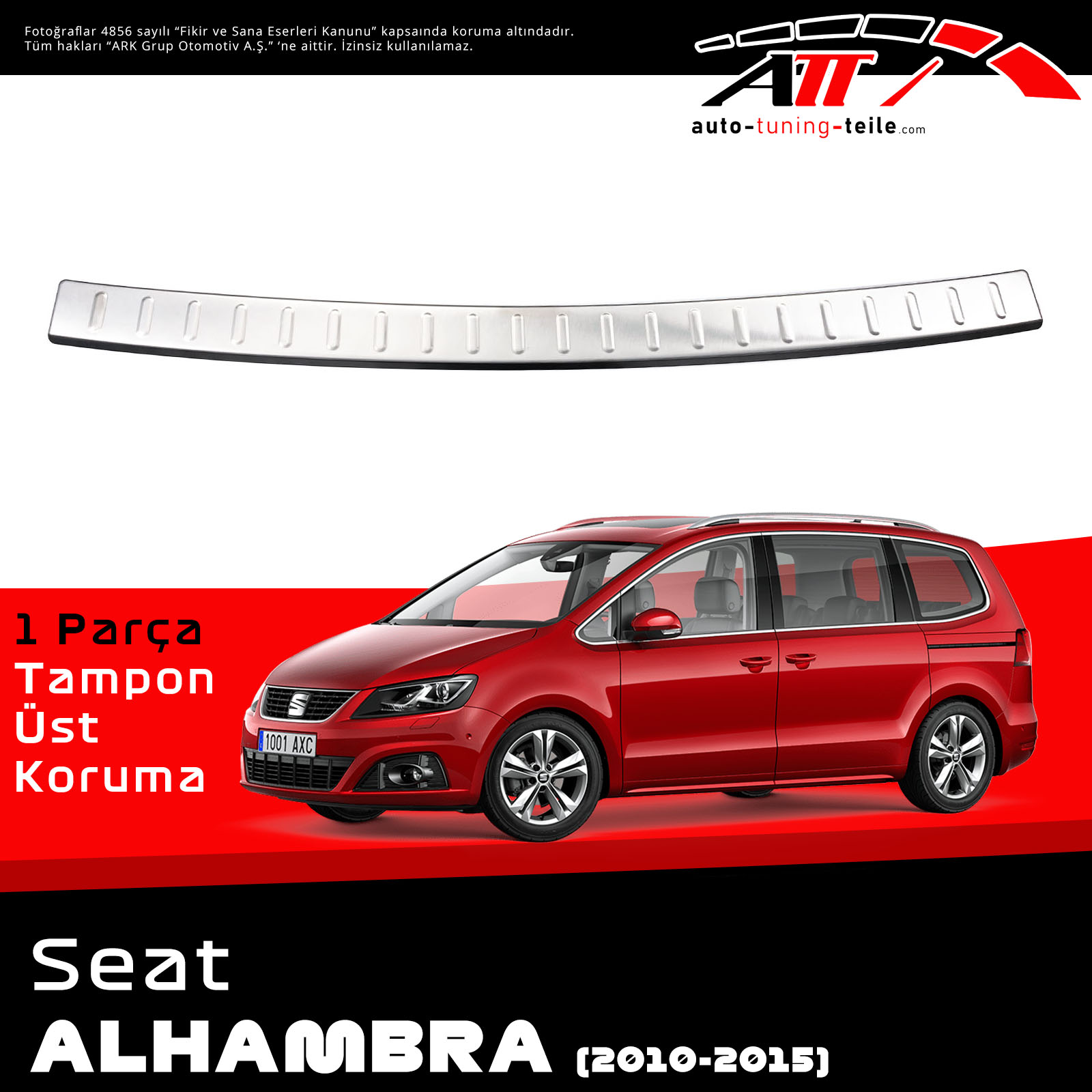 ARKA TAMPON ÜSTÜ SEAT ALHAMBRA 2010-2015 CHROM