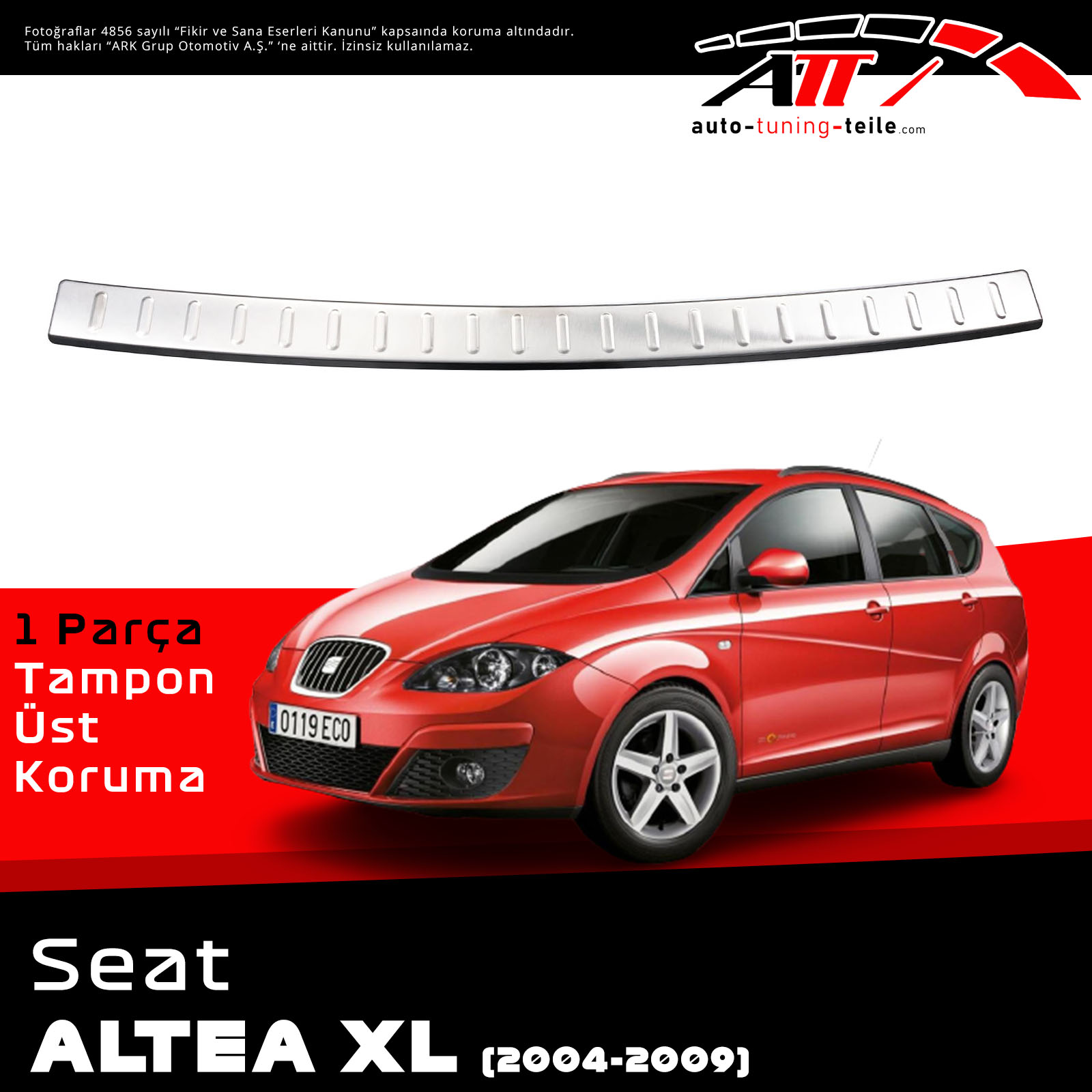 ARKA TAMPON ÜSTÜ SEAT ALTEA XL 2001-2009 CHROM