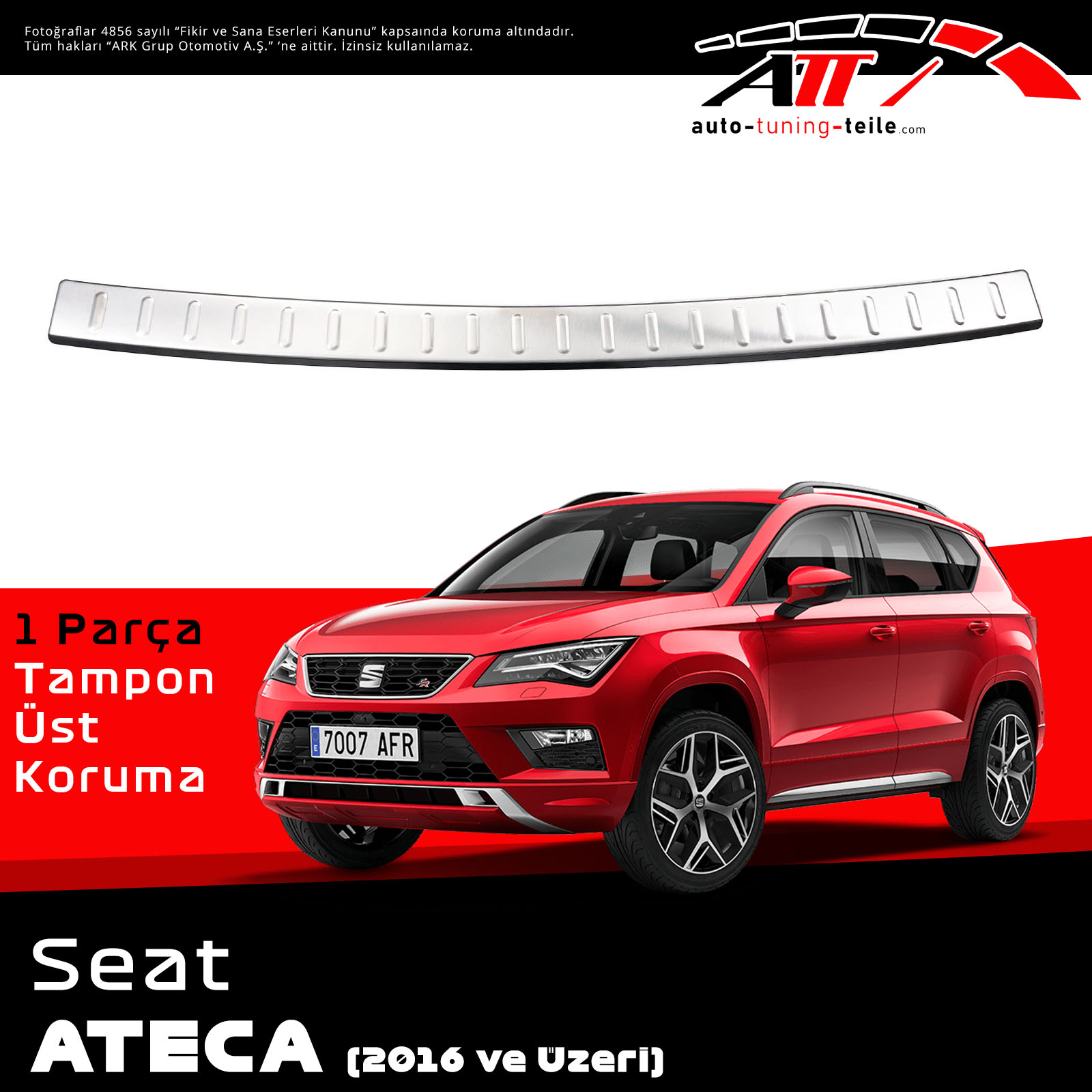 ARKA TAMPON ÜSTÜ SEAT ATECA 2016 CHROM