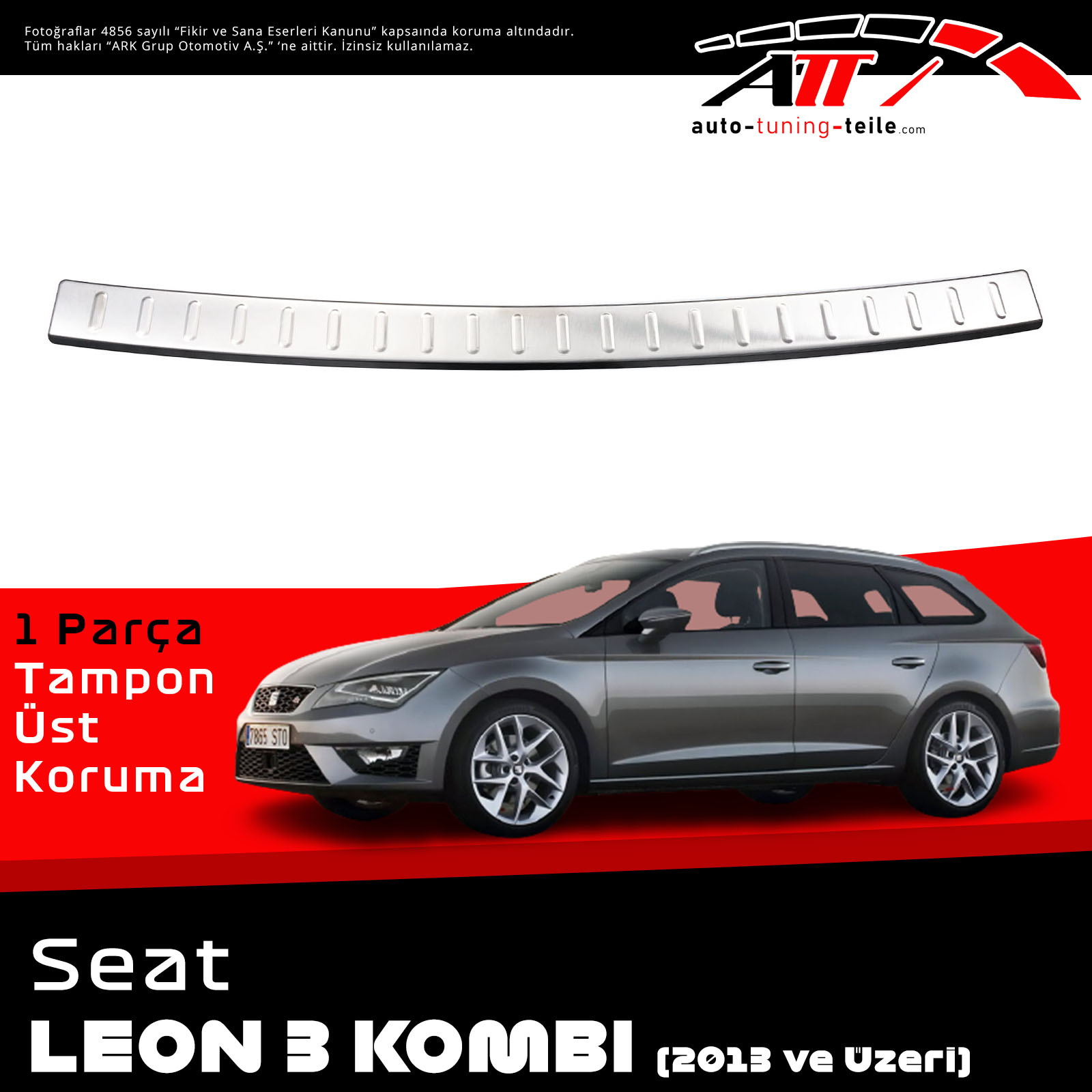 ARKA TAMPON ÜSTÜ SEAT LEON 3 ST 2013 CHROM