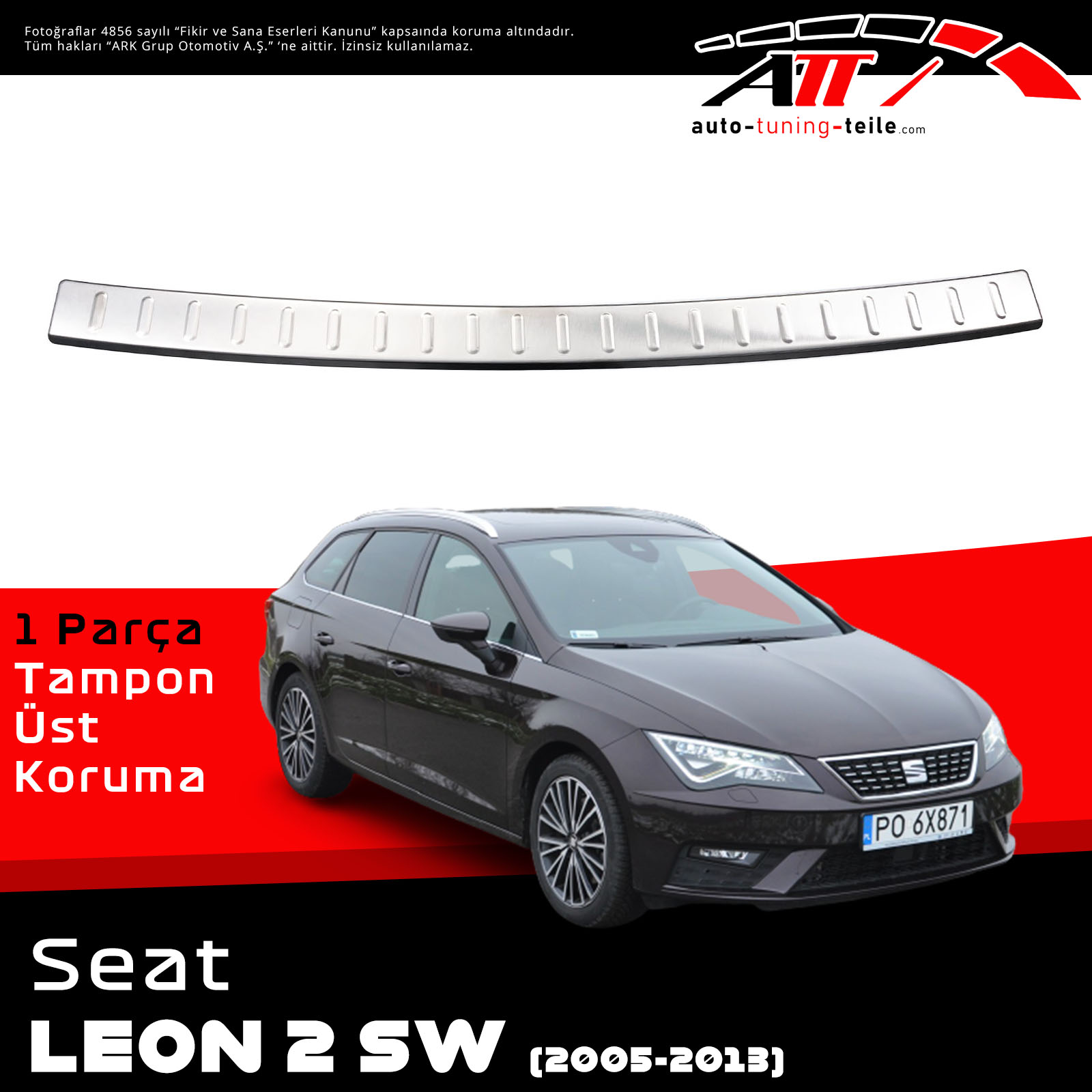 ARKA TAMPON ÜSTÜ SEAT LEON 2 SW 2005-2013 CHROM