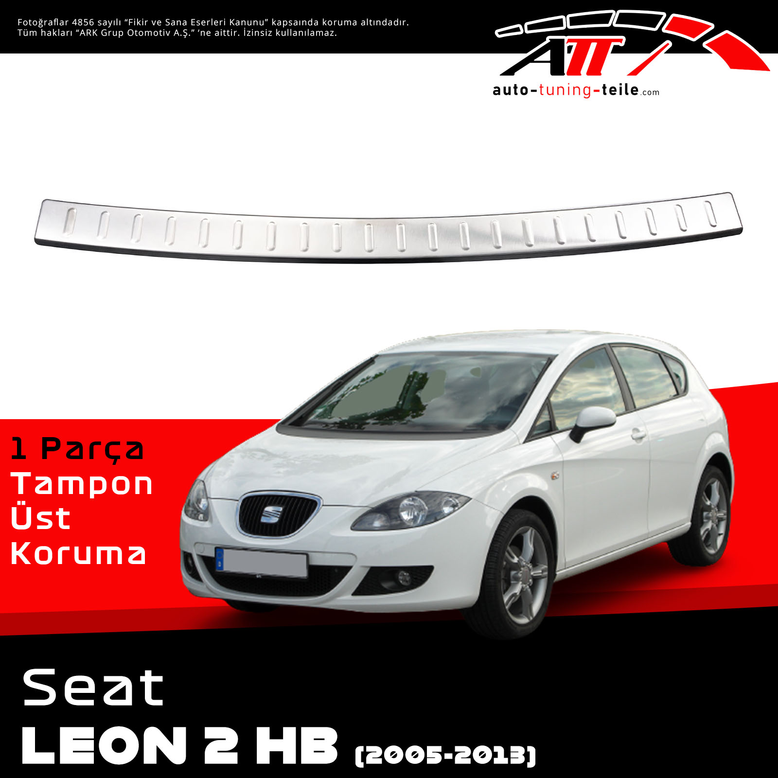 ARKA TAMPON ÜSTÜ SEAT LEON 2 HB 2005-2013 CHROM