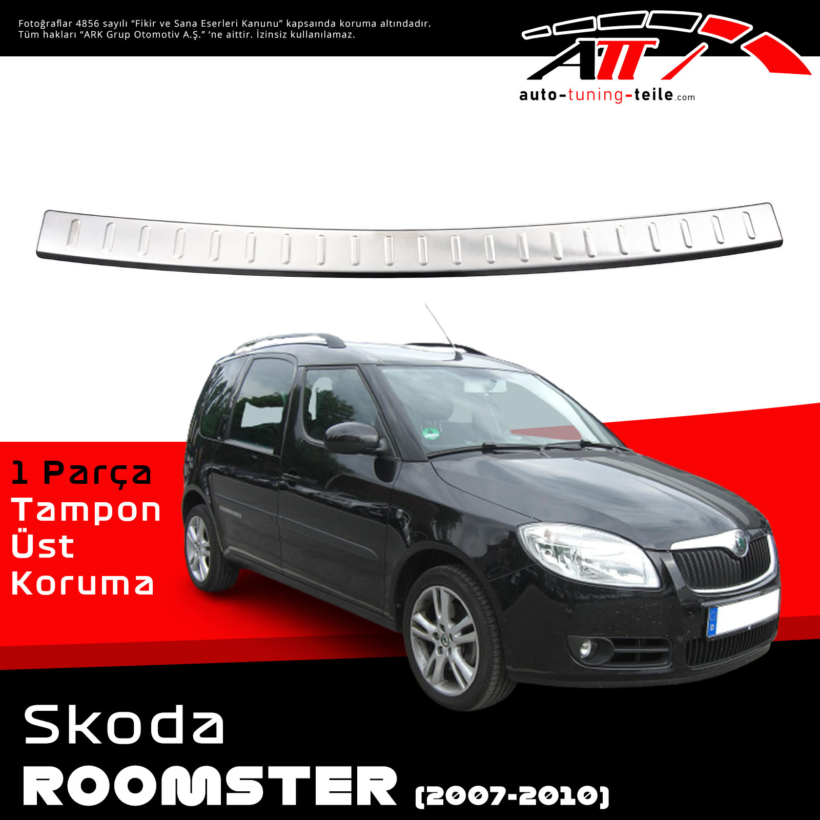 ARKA TAMPON ÜSTÜ SKODA ROOMSTAR 2007-2010 CHROM