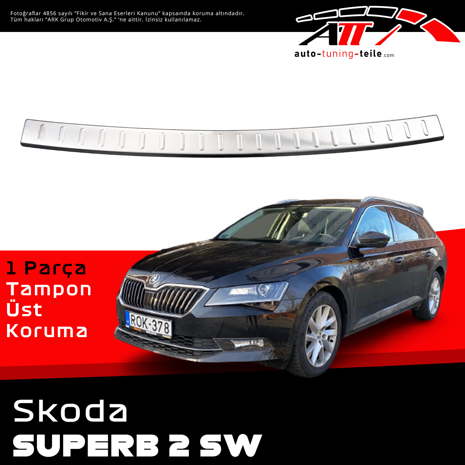 ARKA TAMPON ÜSTÜ SKODA SÜPERB 2 SW KOMBI CHROM