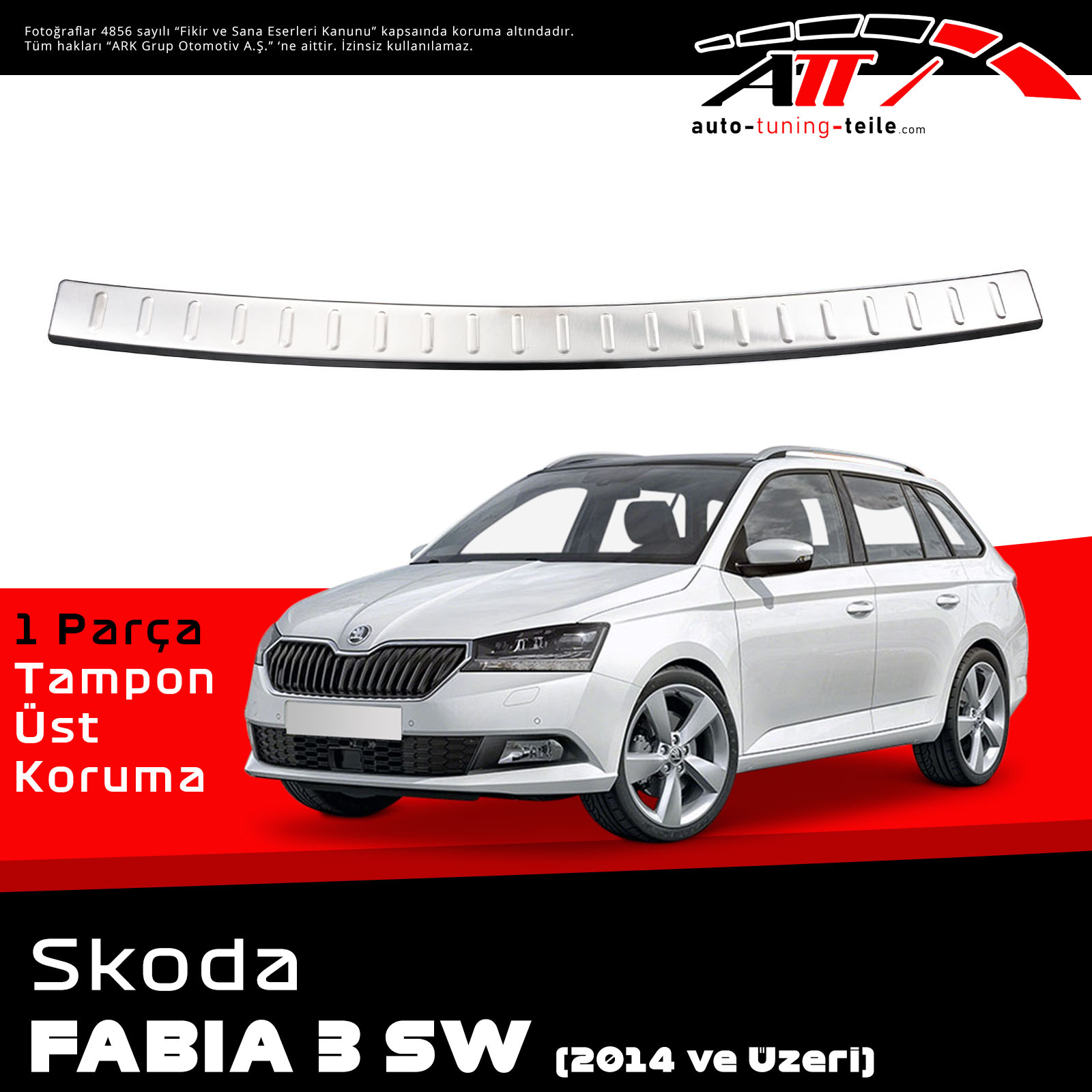 ARKA TAMPON ÜSTÜ SKODA FABIA 3 SW 2014 CHROM