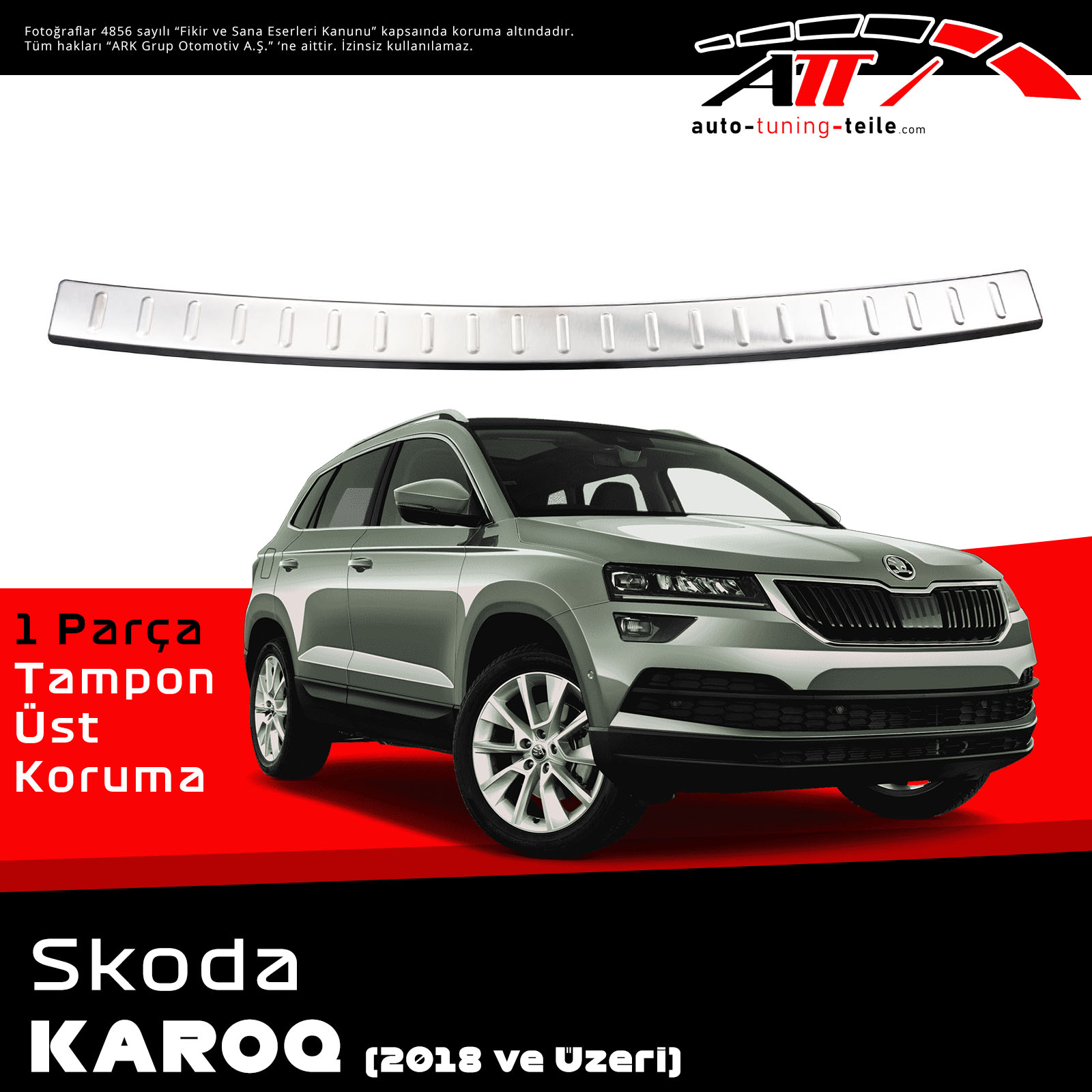 ARKA TAMPON ÜSTÜ SKODA KAROQ 2018 CHROM