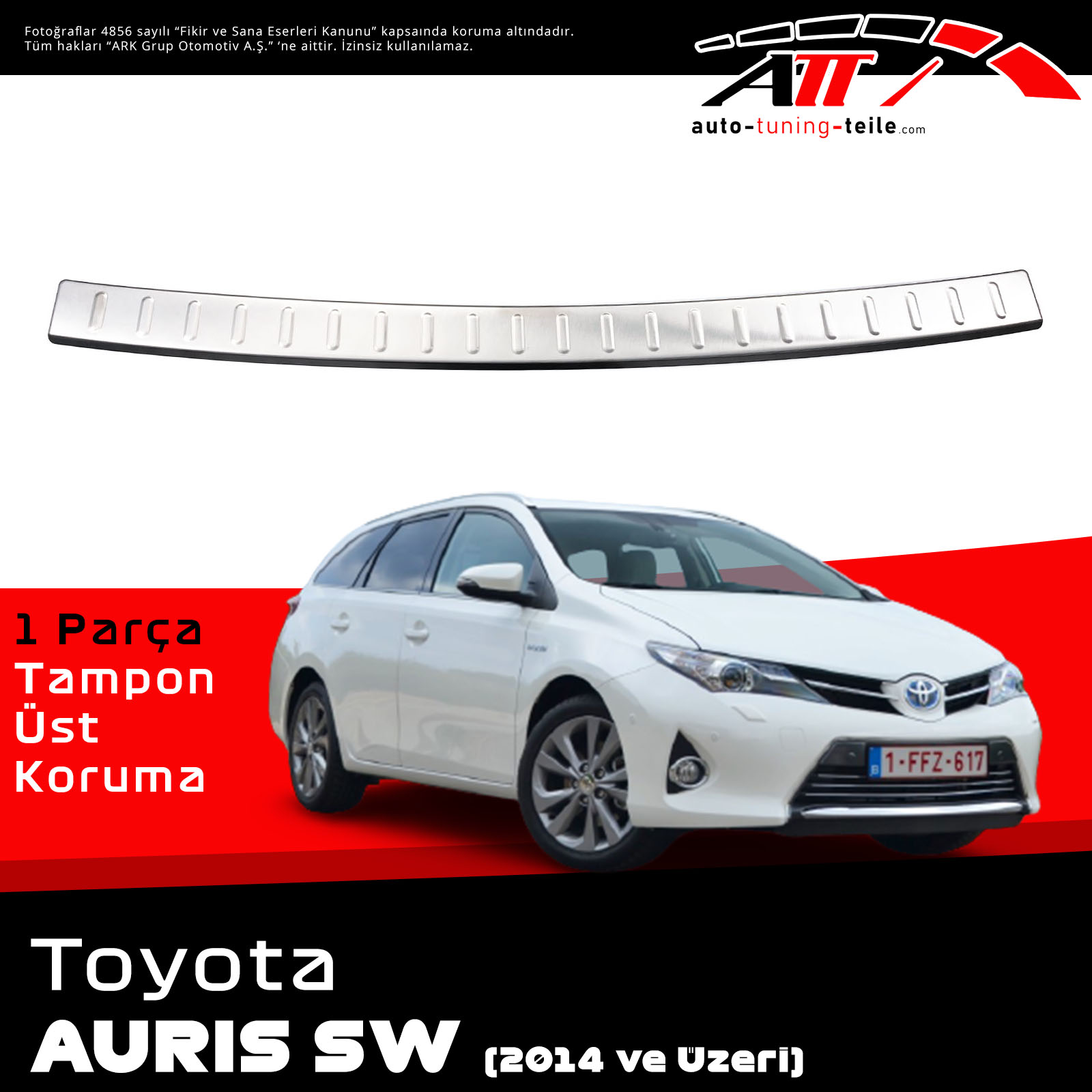 ARKA TAMPON ÜSTÜ TOYOTA AURIS SW 2014 CHROM