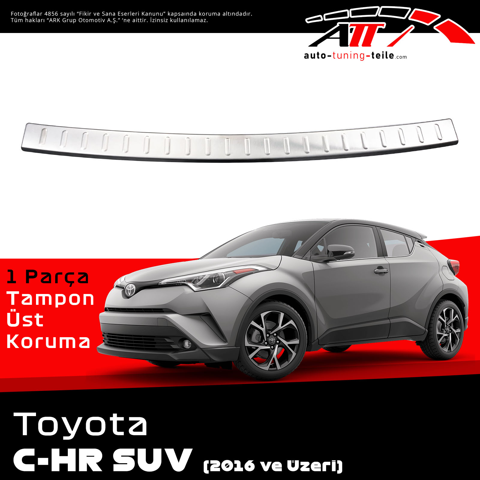 ARKA TAMPON ÜSTÜ TOYOTA C-HR SUV 2016 CHROM