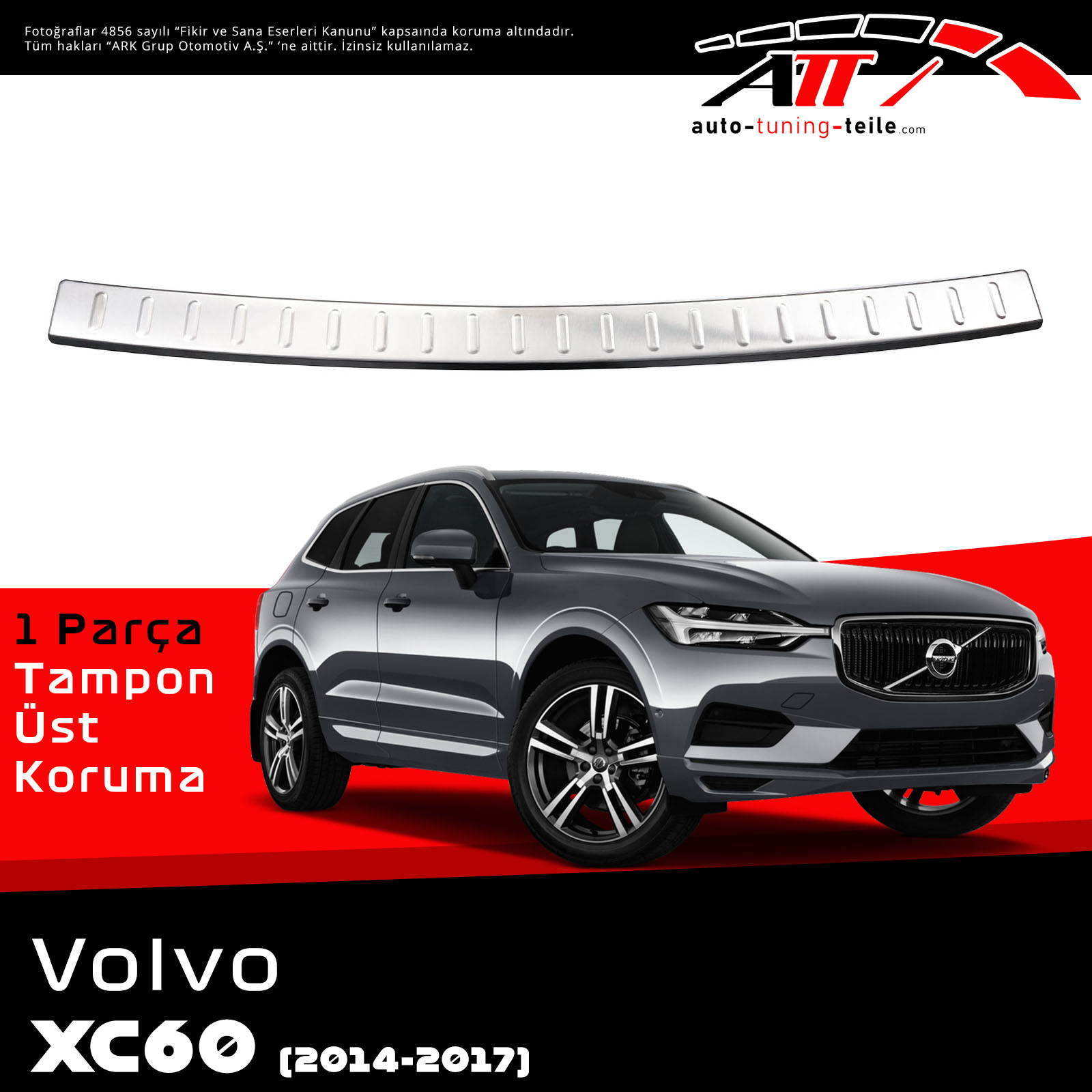 ARKA TAMPON ÜSTÜ VOLVO XC-60 2014-2017 CHROM