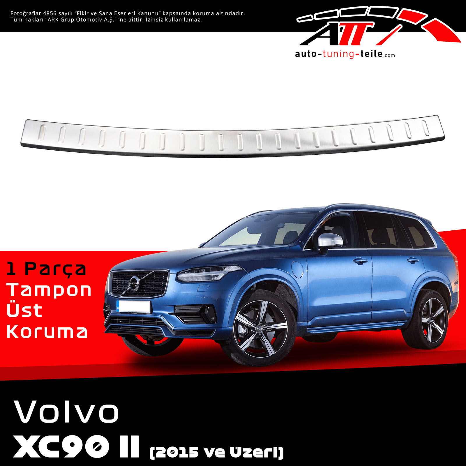 ARKA TAMPON ÜSTÜ VOLVO XC90 II 2015 CHROM