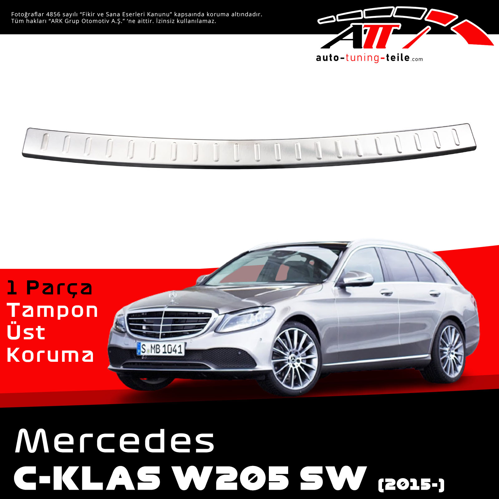 ARKA TAMPON ÜSTÜ MB C-KLASSE W205 T 2014 CHROM