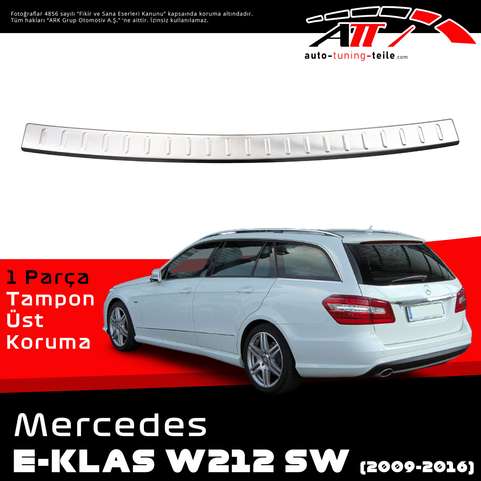 ARKA TAMPON ÜSTÜ MB W212 SW E-KLASSE 2009-2016 CHROM