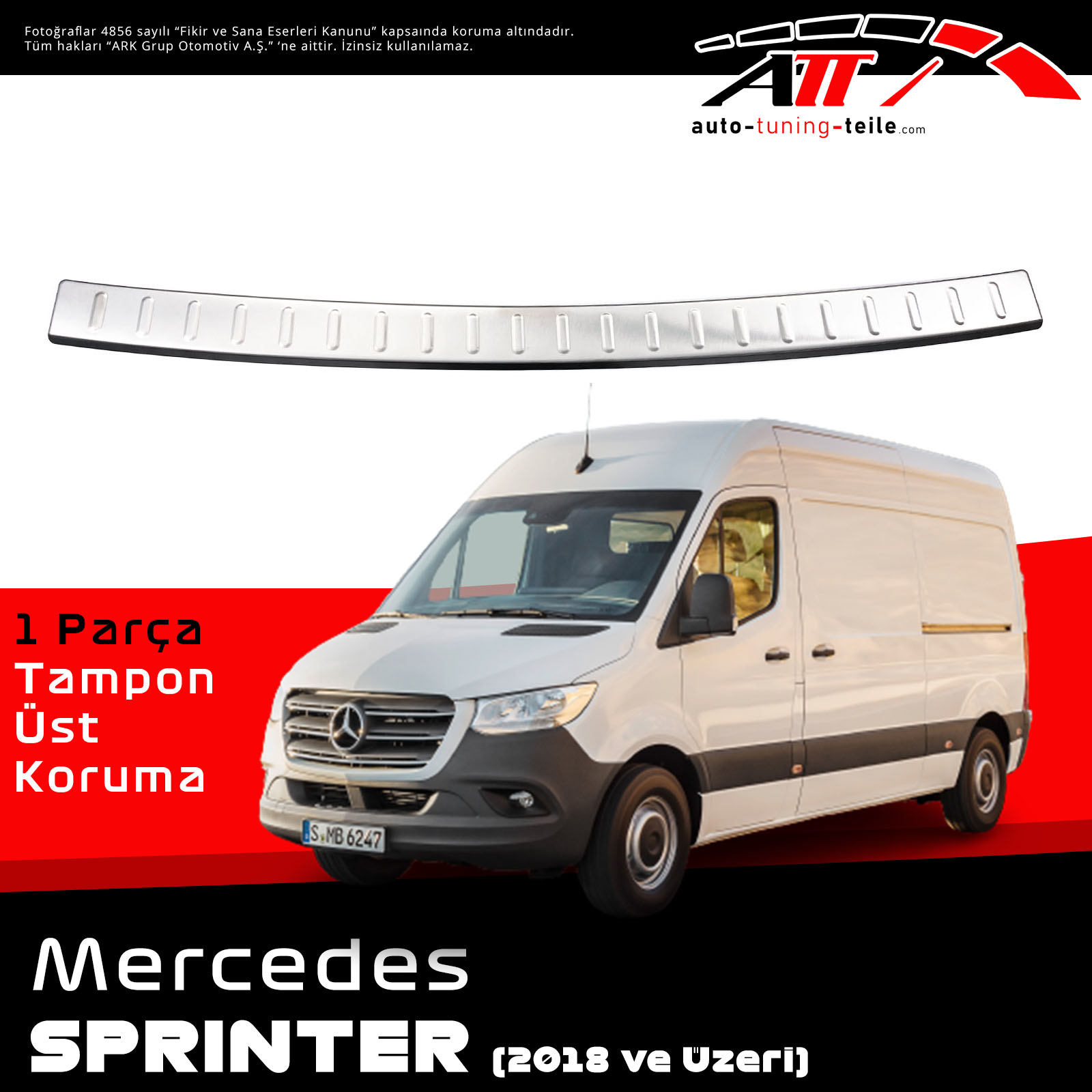 ARKA TAMPON ÜSTÜ MB SPRINTER 2018 CHROM