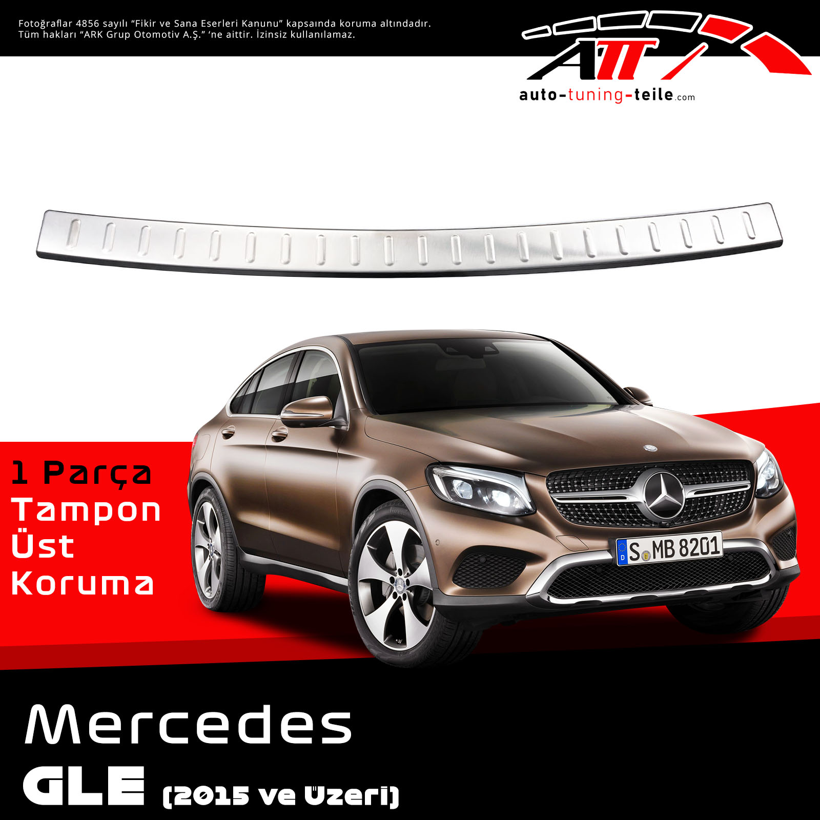 ARKA TAMPON ÜSTÜ MB GLC SUV 2015 CHROM