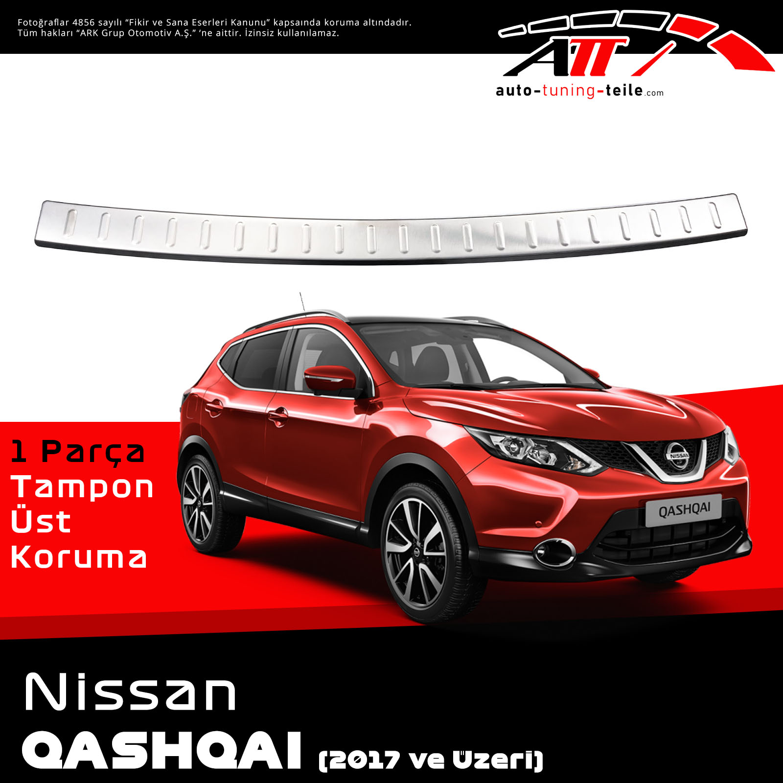 ARKA TAMPON ÜSTÜ NISSAN QASHQAI 2017 CHROM