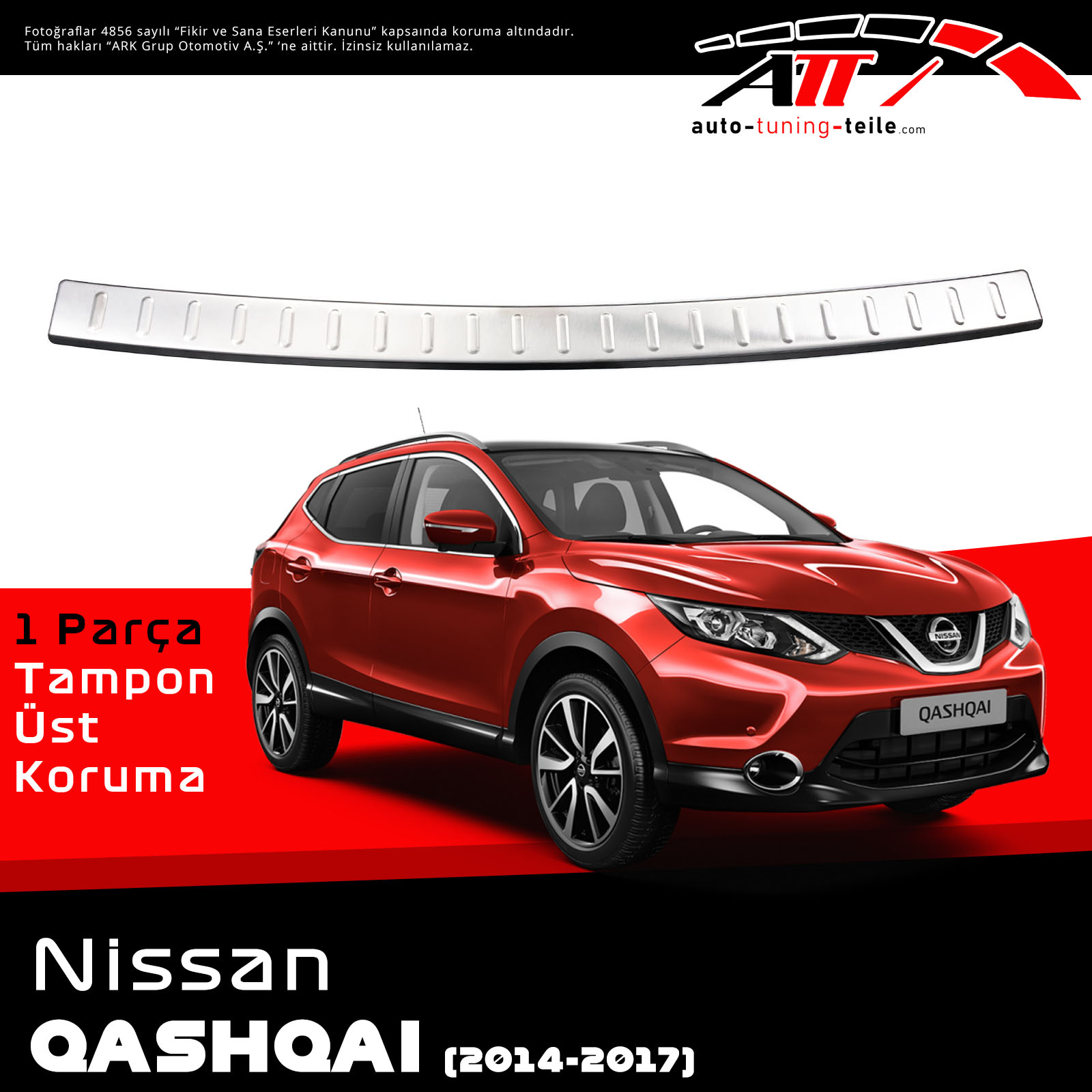 ARKA TAMPON ÜSTÜ NISSAN QASHQAI 2014-2017 CHROM