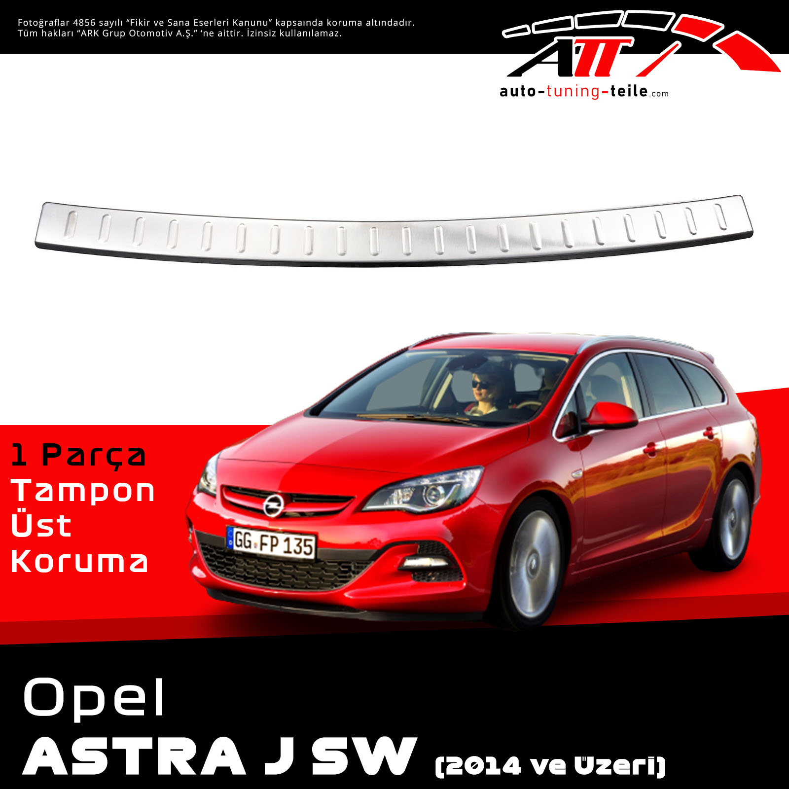 ARKA TAMPON ÜSTÜ OPEL ASTRA J SW SPORT TOURER 2014 CHROM