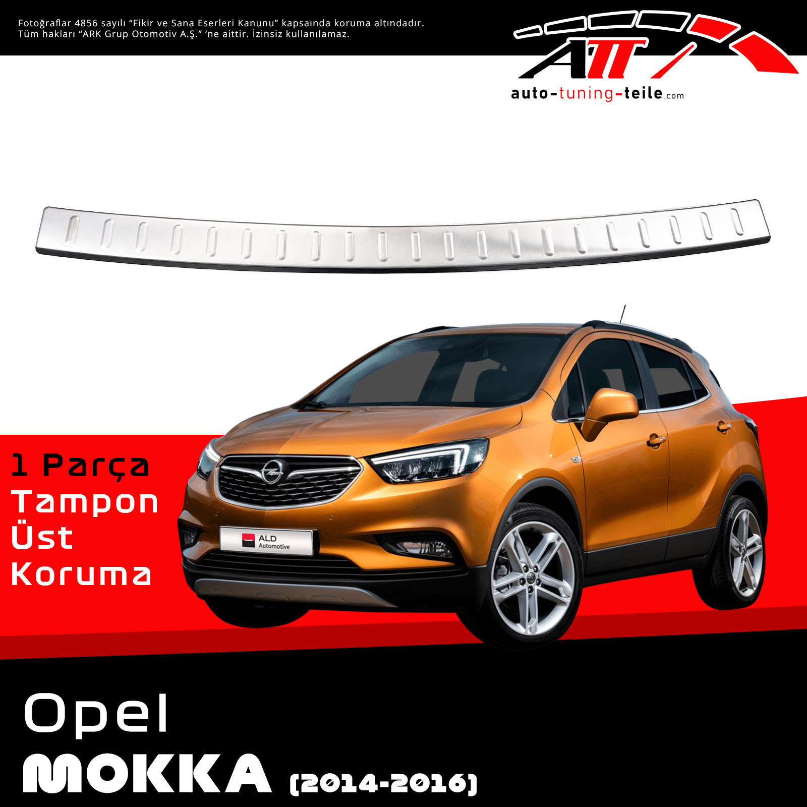 ARKA TAMPON ÜSTÜ OPEL MOKKA 2014-2016 CHROM