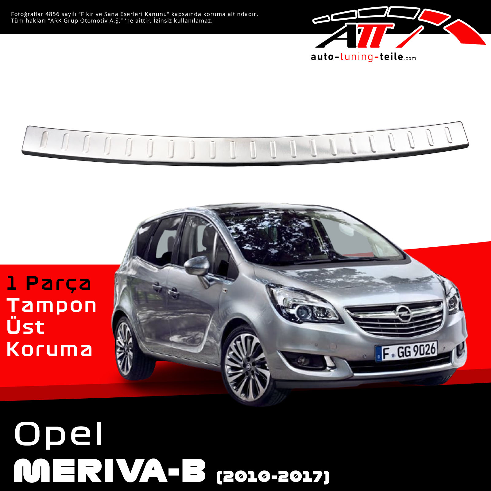 ARKA TAMPON ÜSTÜ OPEL MERIVA B 2010-2017 CHROM