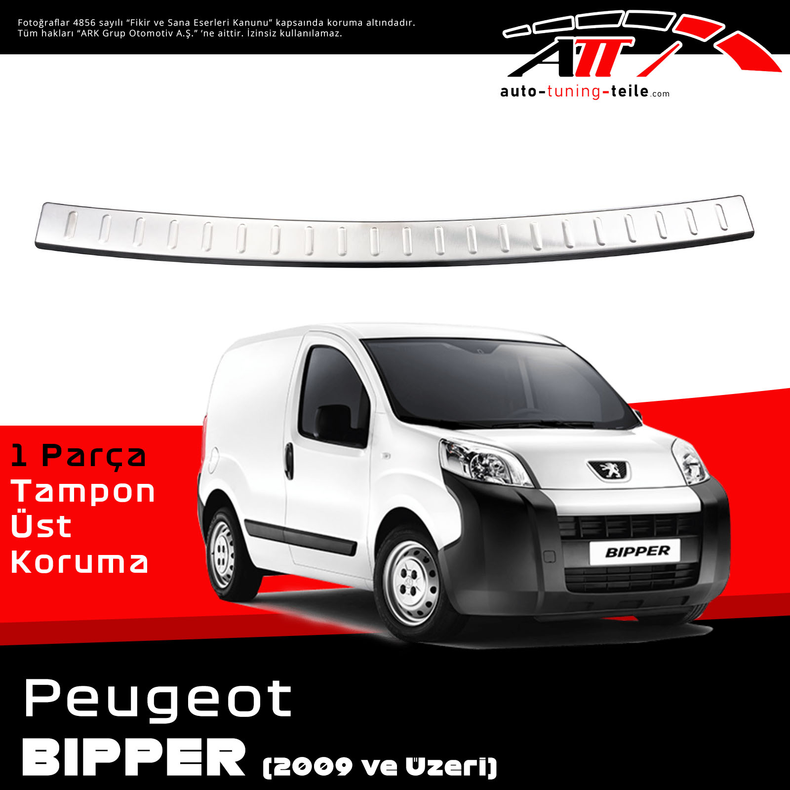 ARKA TAMPON ÜSTÜ PEUGEOT BIPPER 2009 CHROM