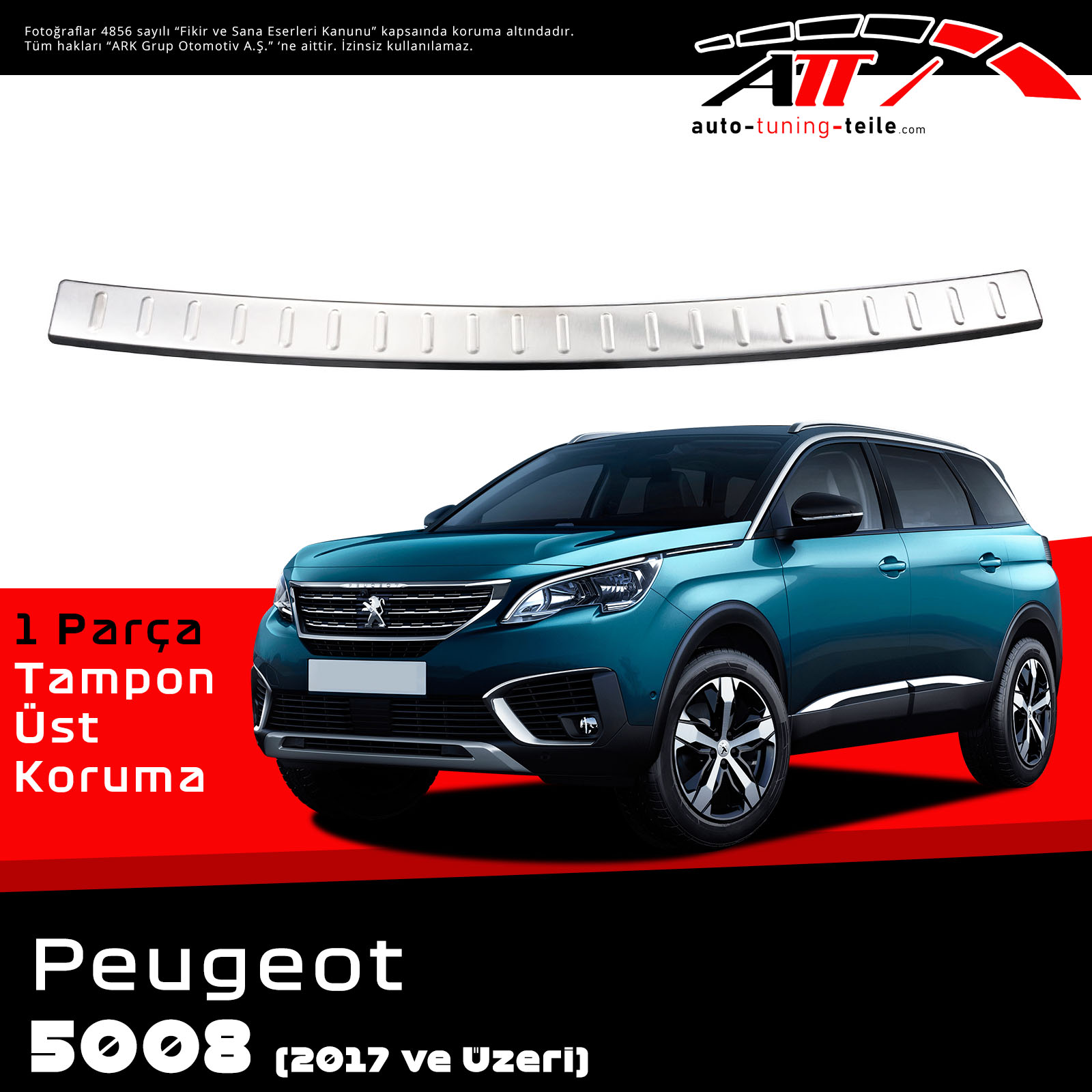 ARKA TAMPON ÜSTÜ PEUGEOT 5008 2017 CHROM