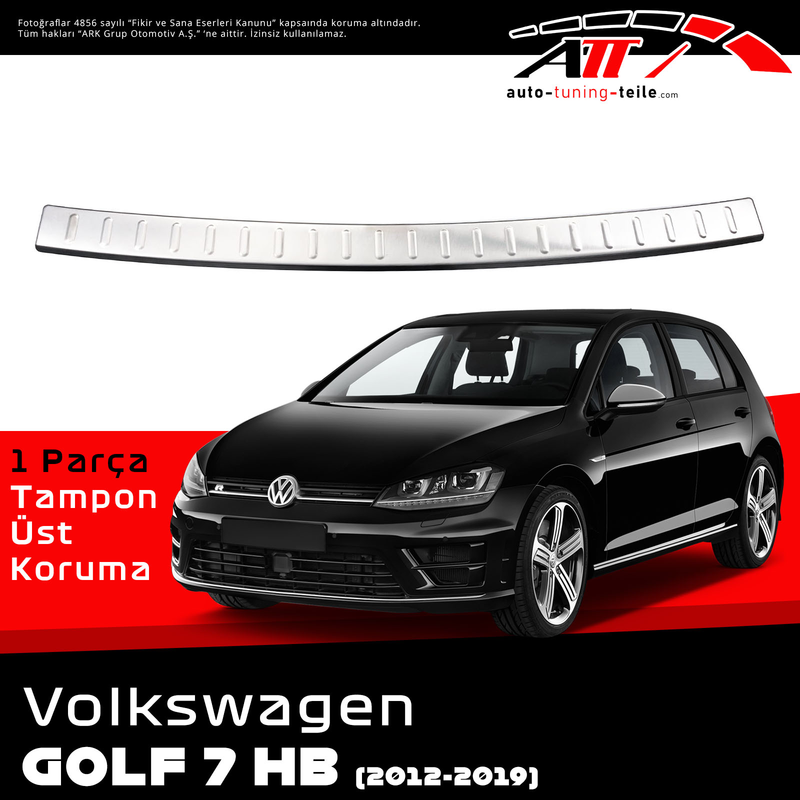 ARKA TAMPON ÜSTÜ VW GOLF 7HB 2012-2019 CHROM