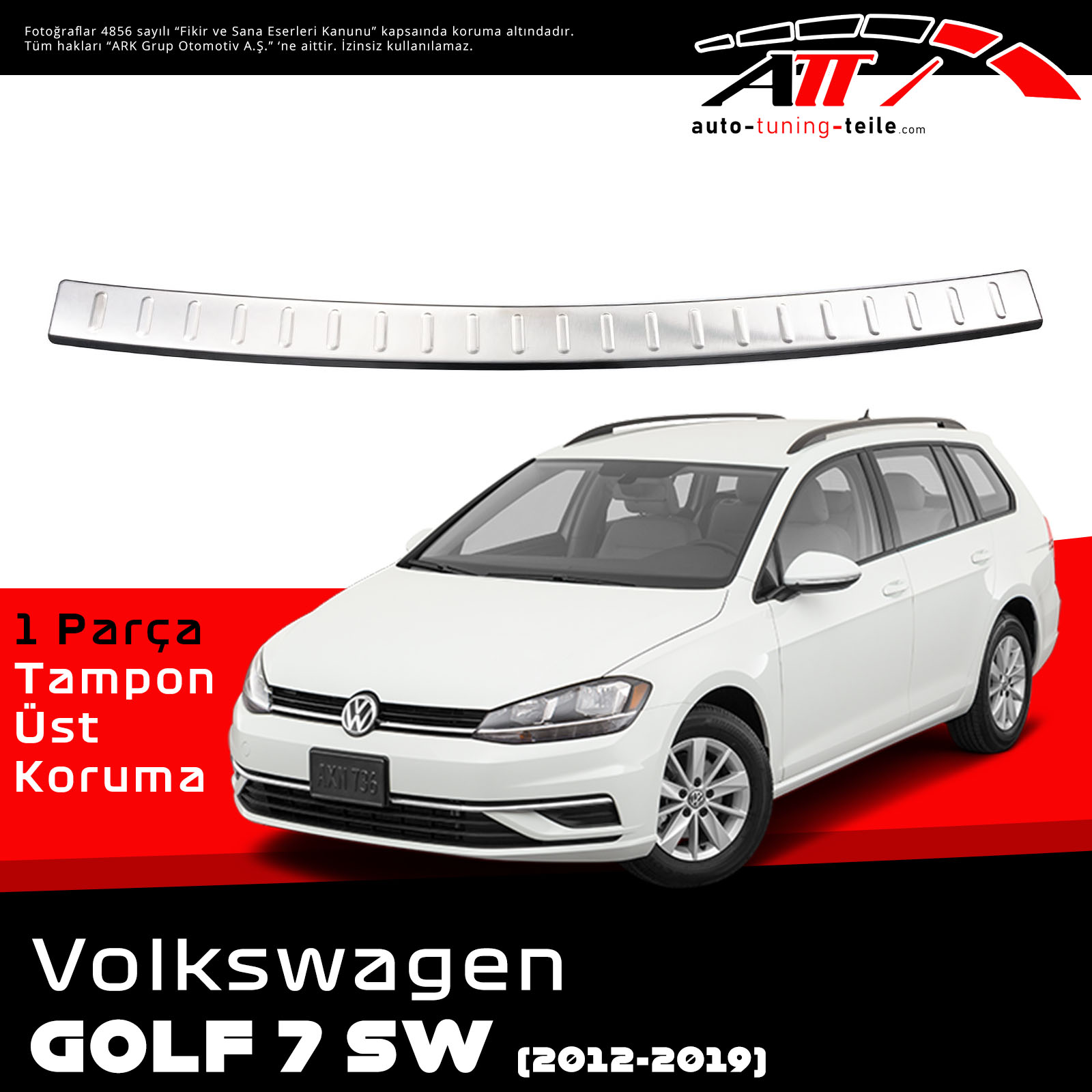 ARKA TAMPON ÜSTÜ VW GOLF 7 SW 2012-2019 CHROM