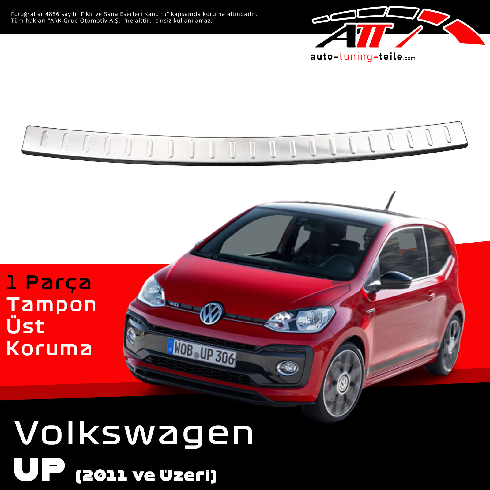 ARKA TAMPON ÜSTÜ VW UP ab 2011 CHROM