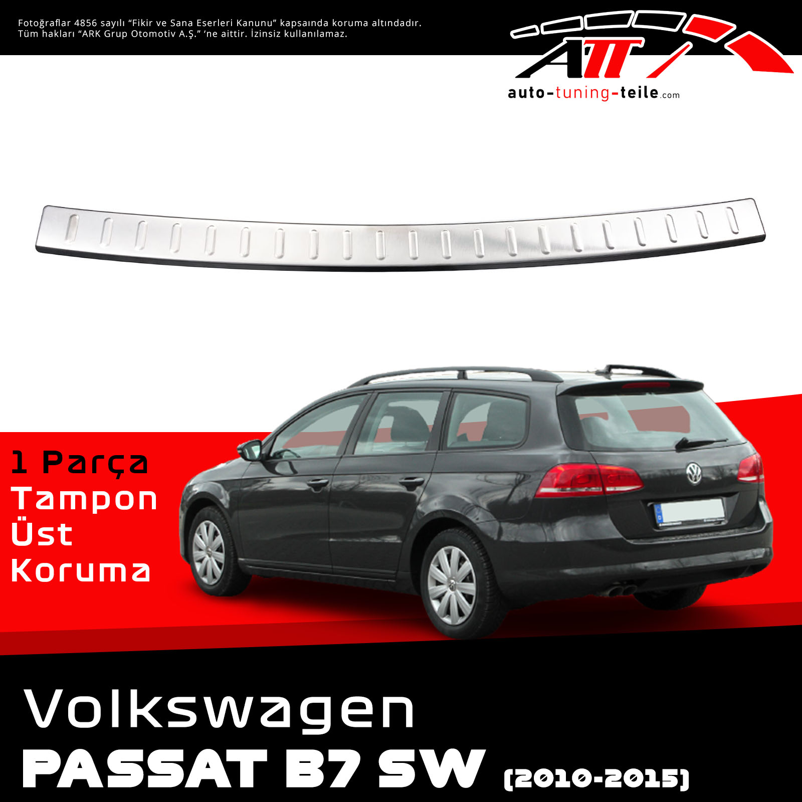 ARKA TAMPON ÜSTÜ VW PASSAT 3C B6 SW 2005-2010 CHROM