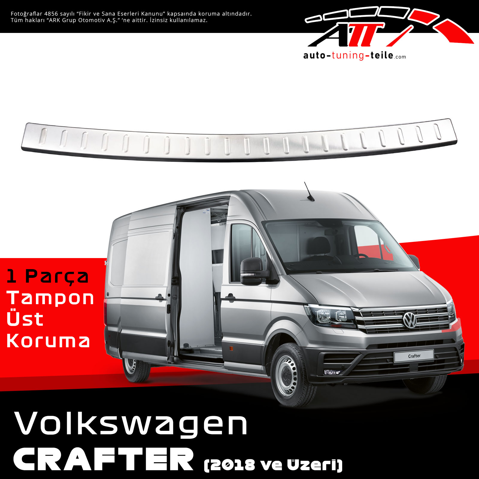 ARKA TAMPON ÜSTÜ VW CRAFTER 2018 CHROM