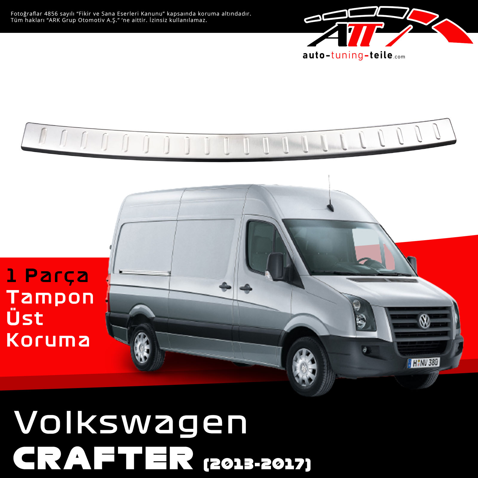 ARKA TAMPON ÜSTÜ VW CRAFTER 2013-2017 CHROM