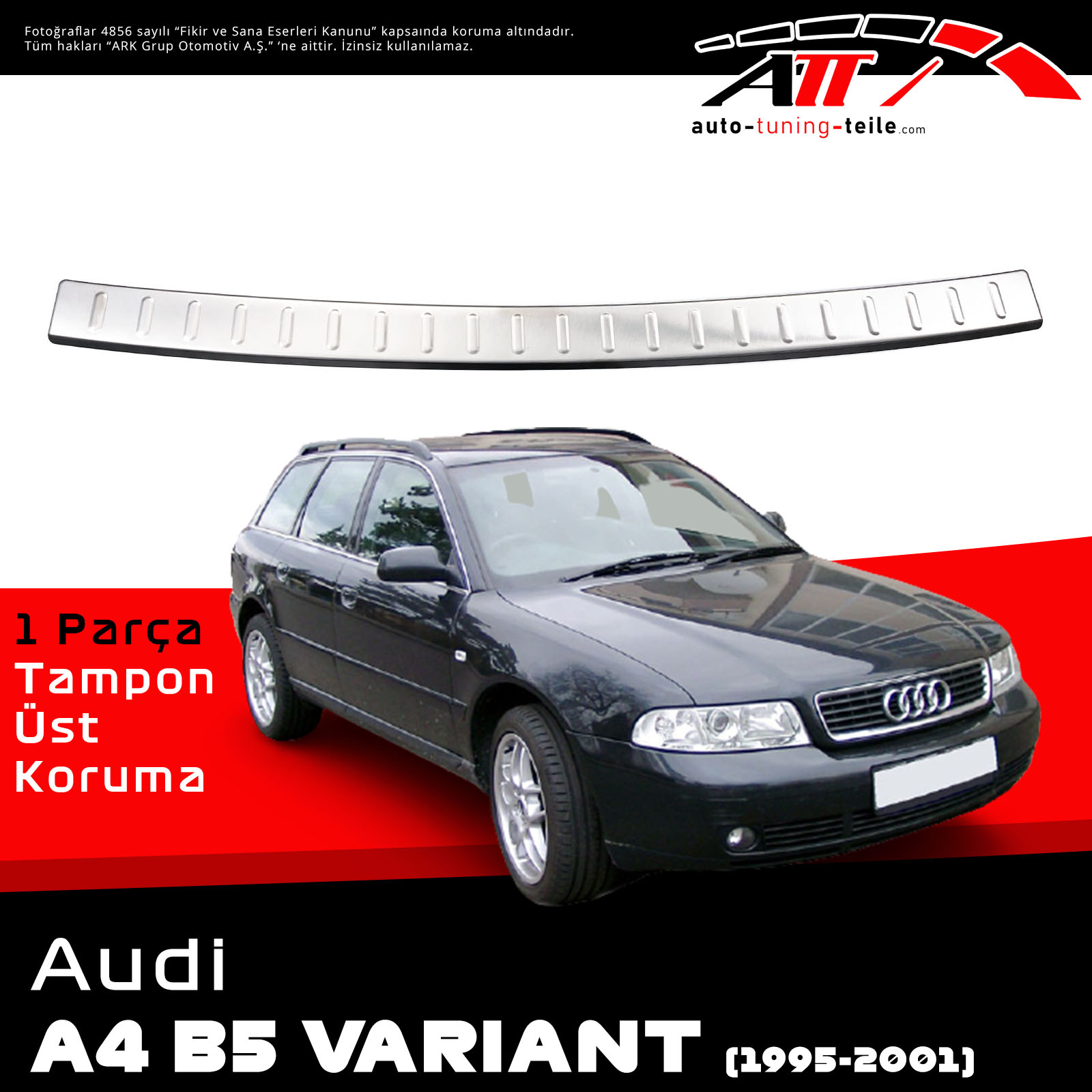 ARKA TAMPON ÜSTÜ AUDI A4 B5 VARİANT bj 1995-2001 CHROM