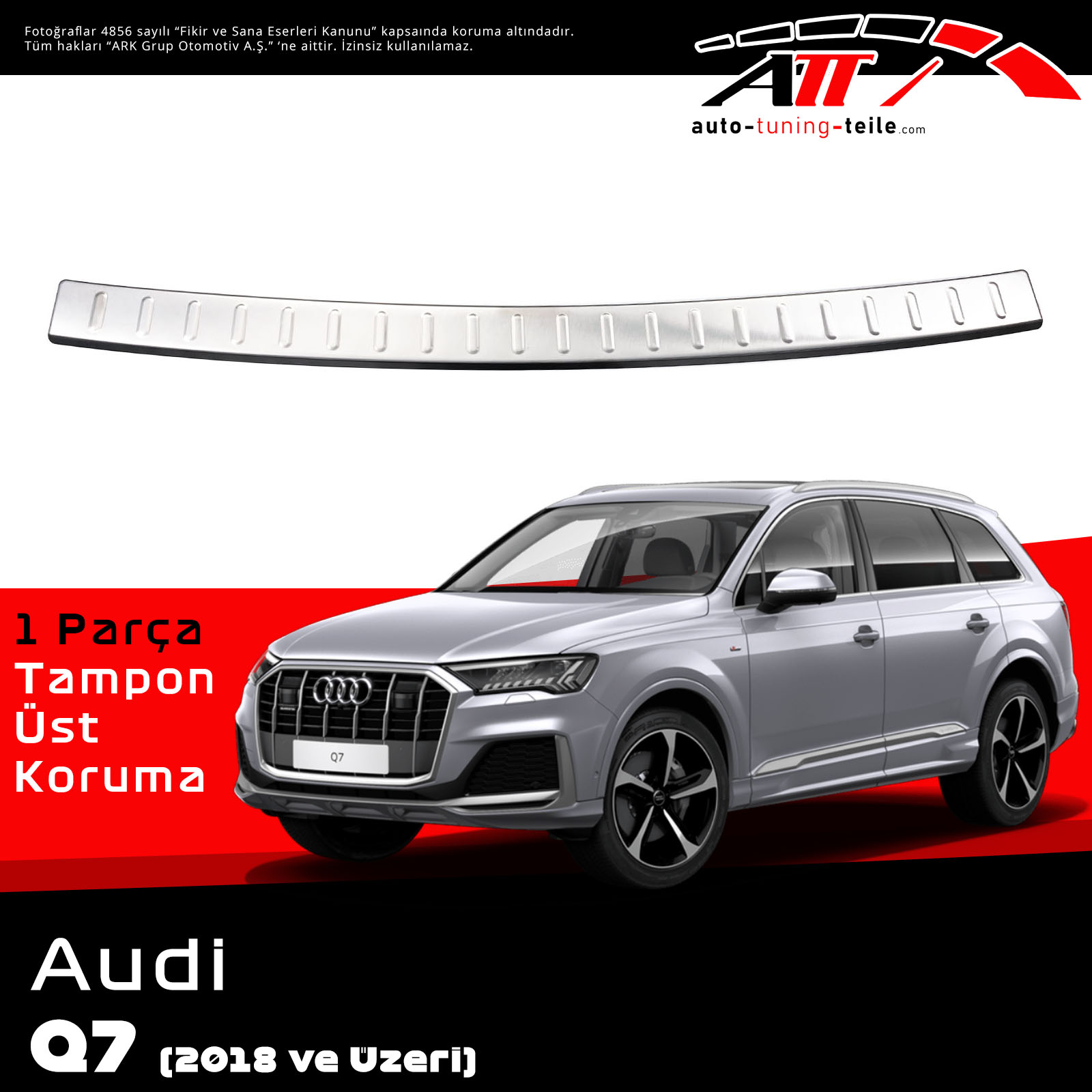 ARKA TAMPON ÜSTÜ AUDI Q7 2018 CHROM