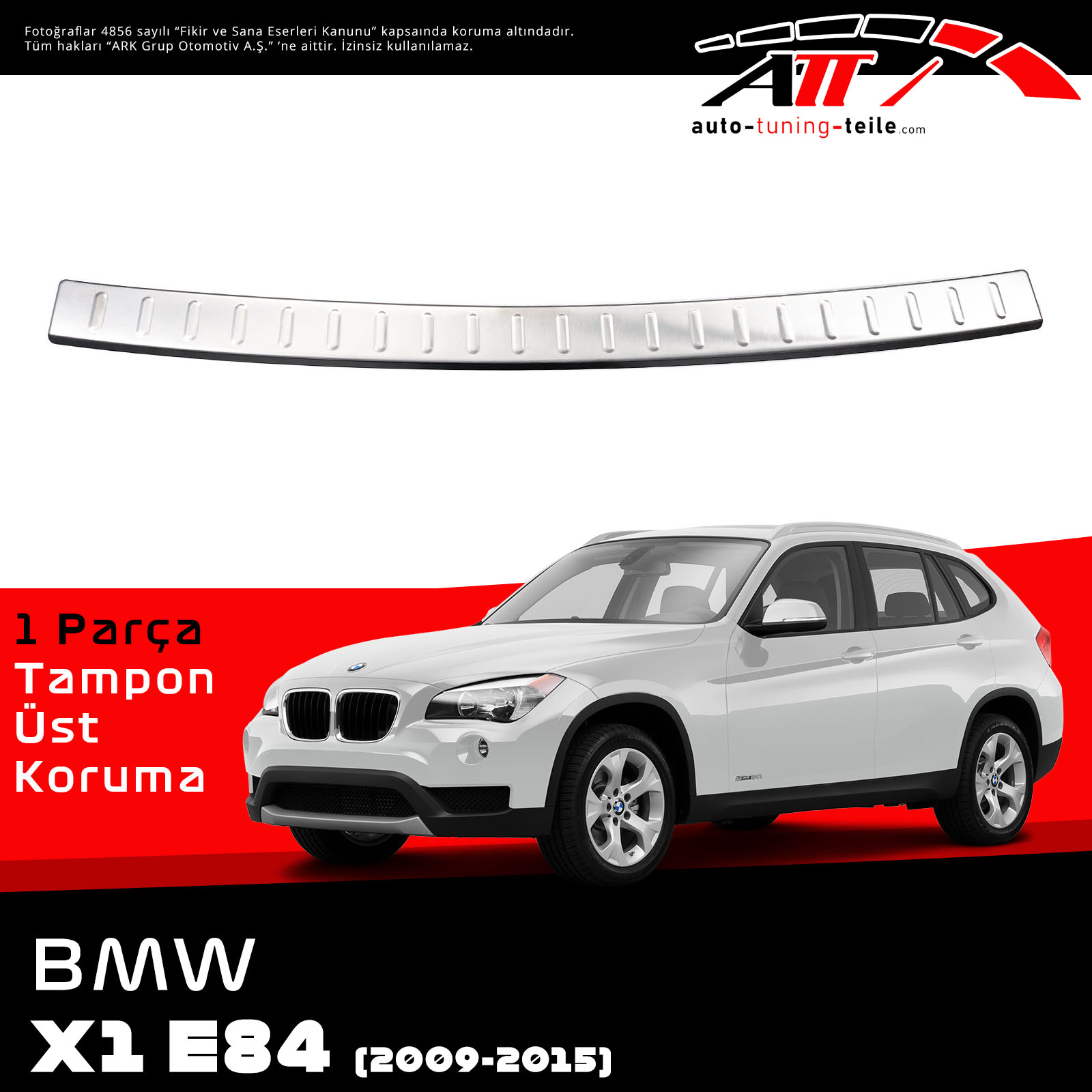 ARKA TAMPON ÜSTÜ BMW X1 E84 - M PAKET FACELIFT 2009-2015 CHROM